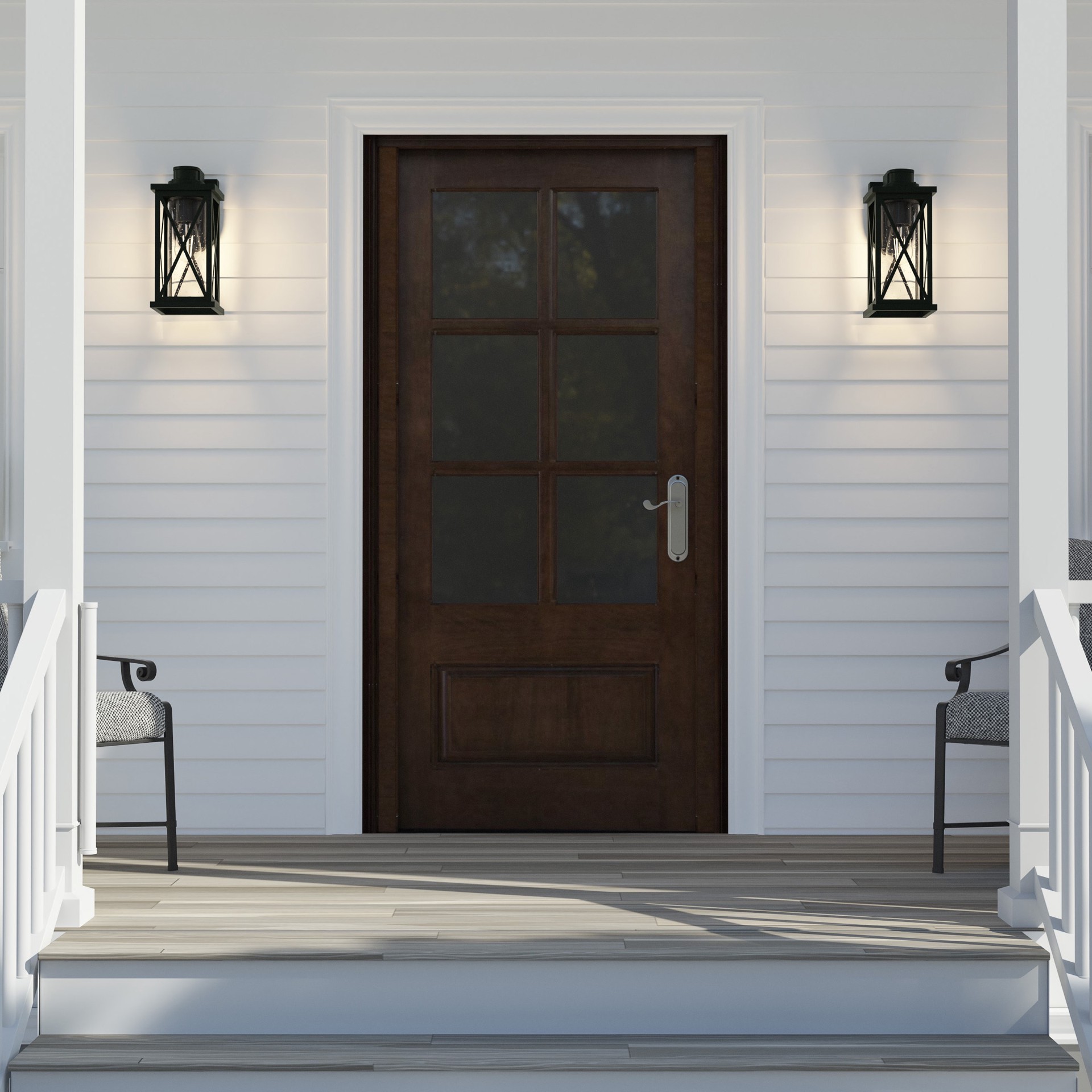 slide 4 of 6, Quoizel Saint Elias 1 -Light 13-in H Matte Black Hardwired Motion Sensor Dusk to Dawn Outdoor Wall Light, 1 ct