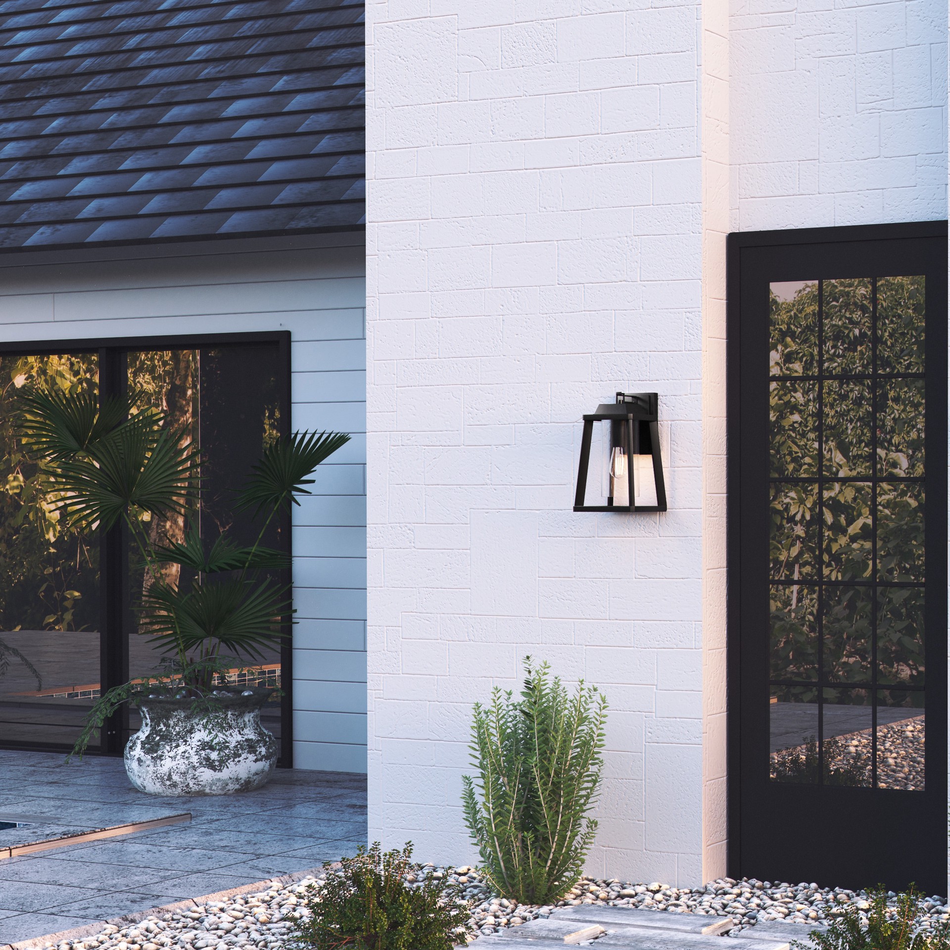 slide 4 of 6, Quoizel Amsted 1 -Light 15.38-in H Matte Black Hardwired Outdoor Wall Light, 1 ct