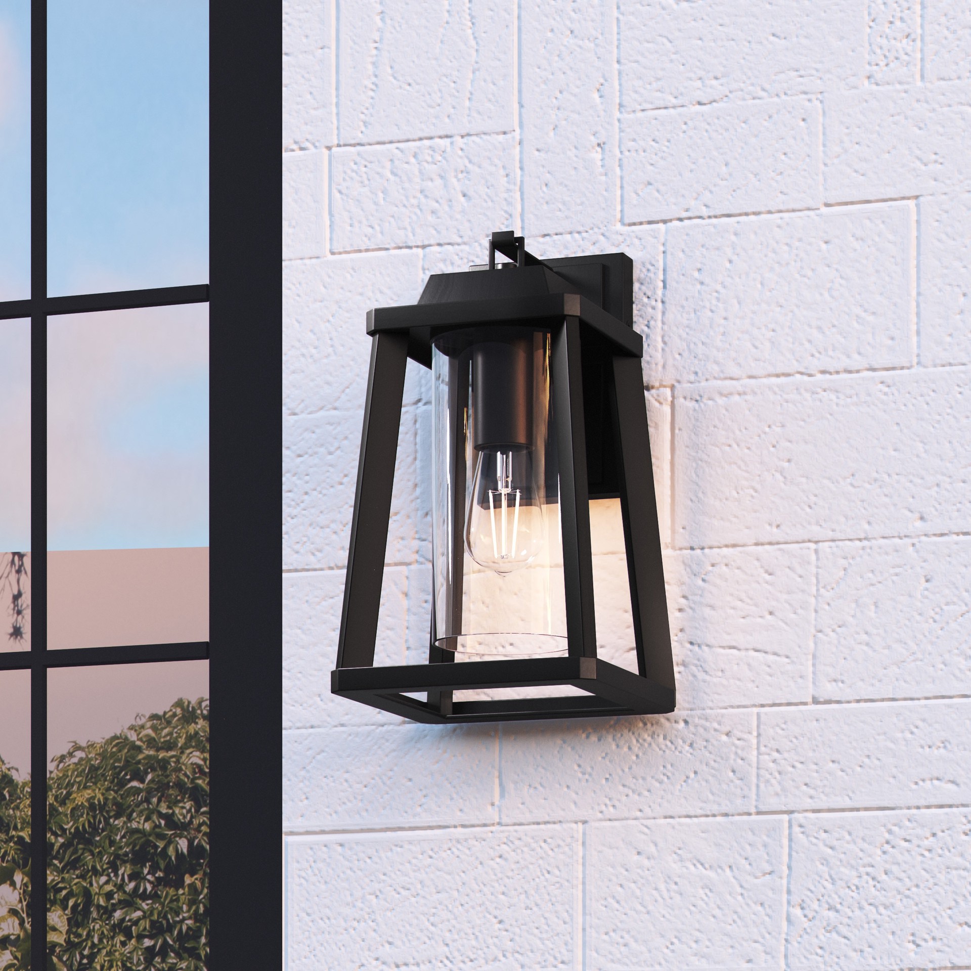 slide 1 of 6, Quoizel Amsted 1 -Light 15.38-in H Matte Black Hardwired Outdoor Wall Light, 1 ct
