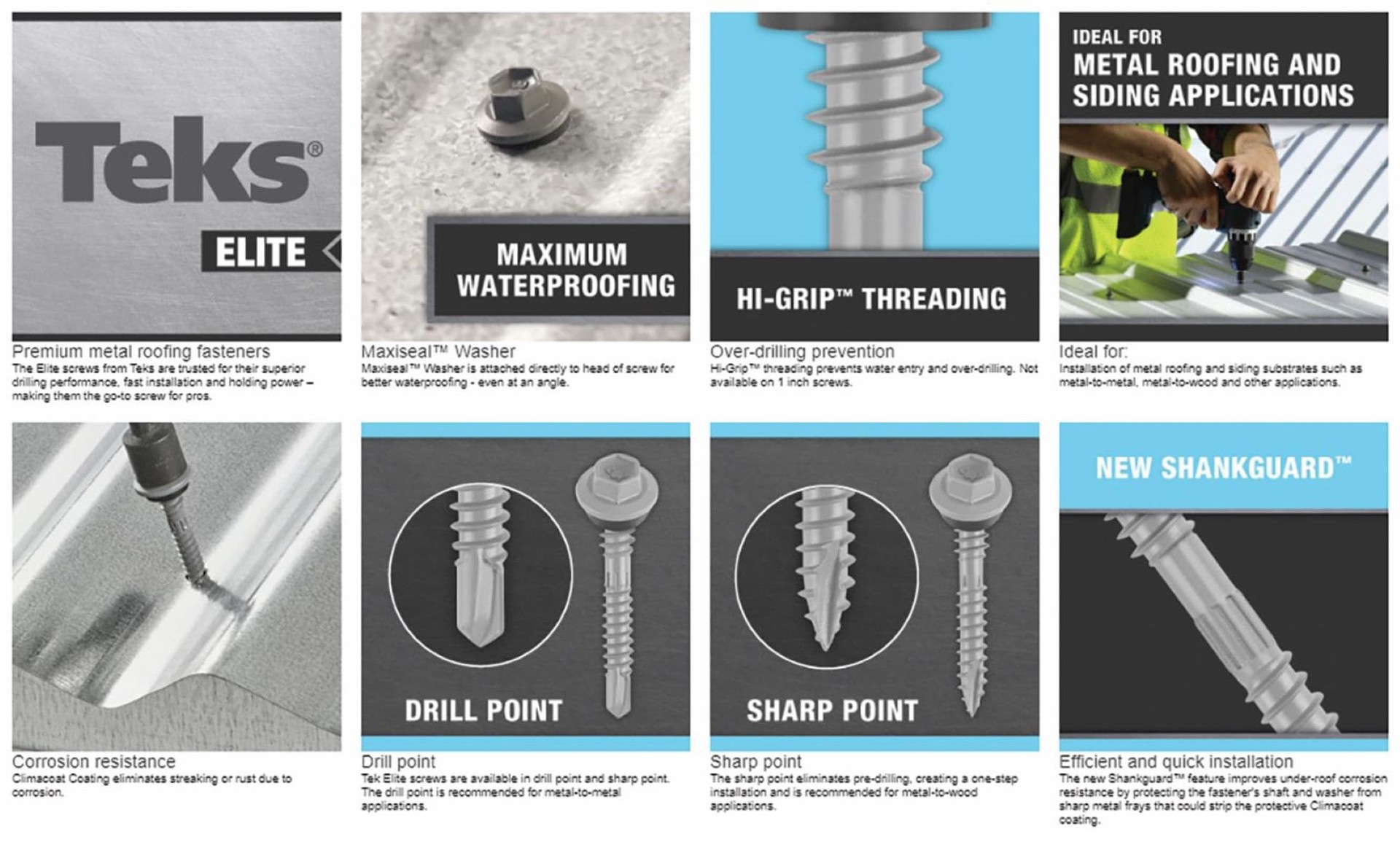 slide 3 of 6, Teks #10 x 1-1/2-in Gray Zinc-plated Sharp Roofing Screws 100 -Count, 1 ct