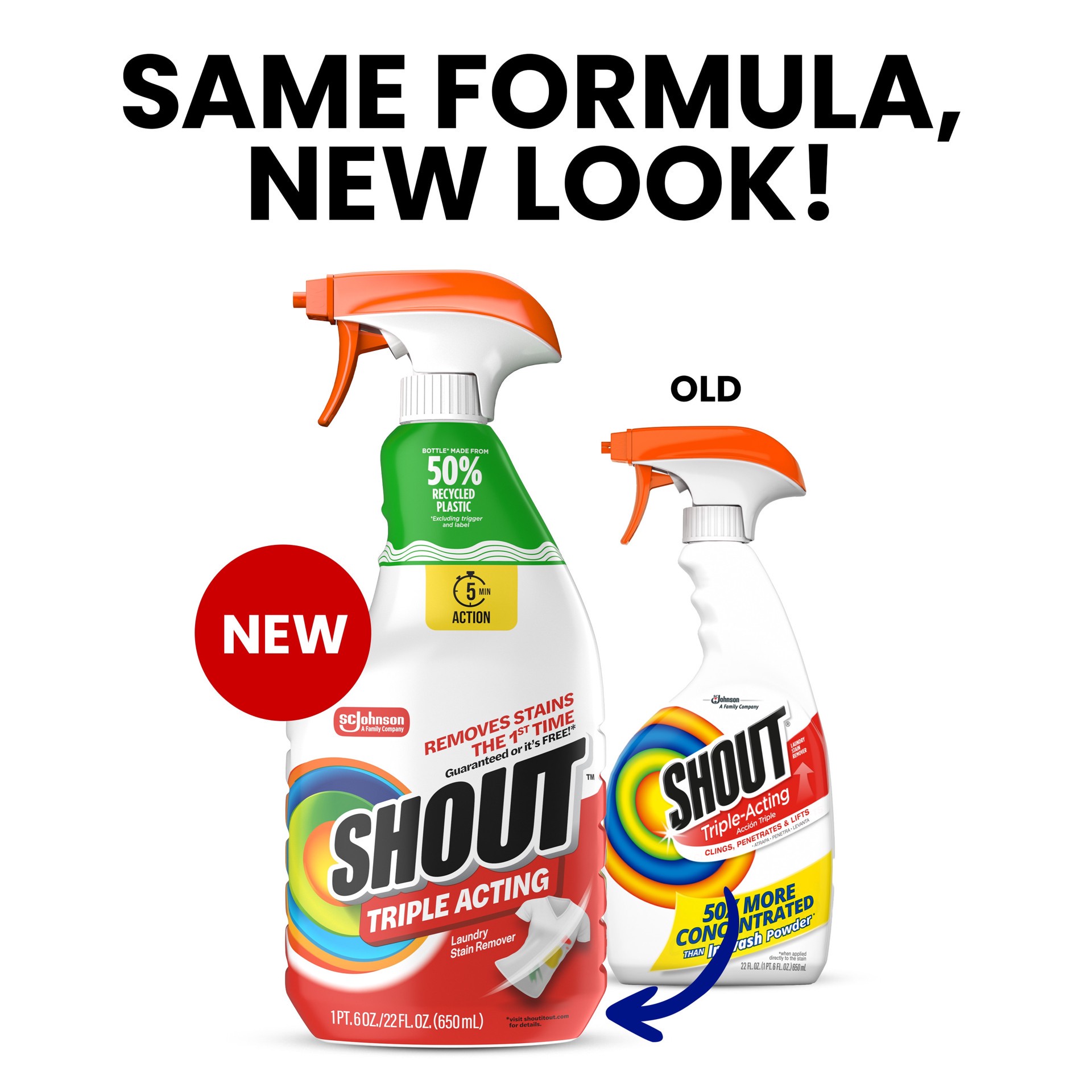 slide 2 of 6, Shout Triple-Acting 22 Fluid ounce(s) Laundry Stain Remover, 1 ct