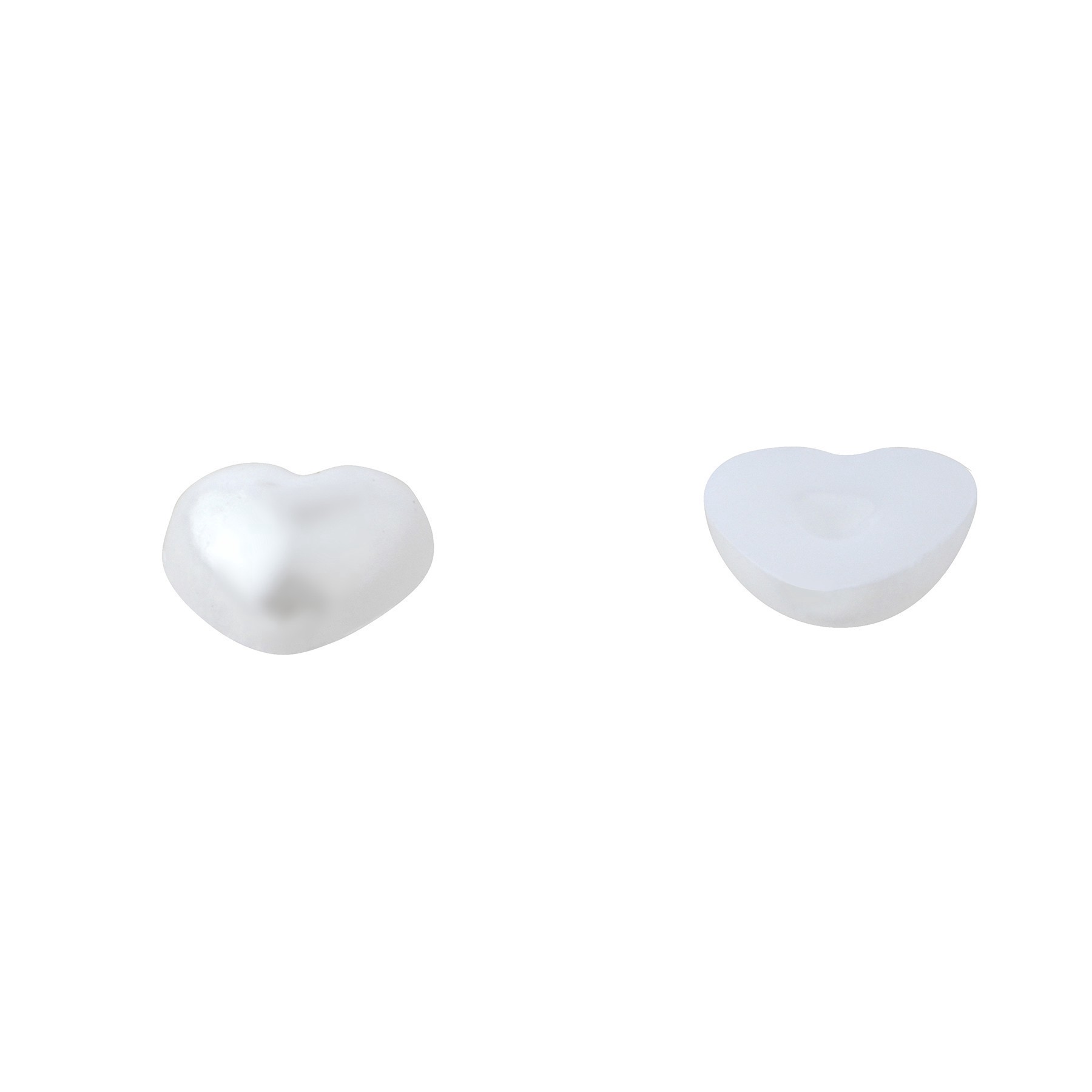 slide 2 of 2, 7.4mm White Ab Flatback Plastic Pearl Hearts, 300ct. By Bead Landing, 4 mm