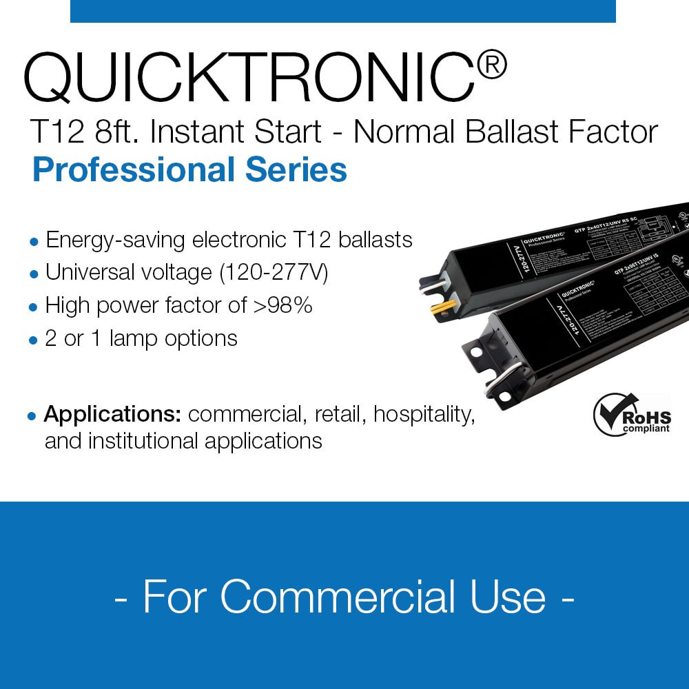 slide 2 of 5, QUICKTRONIC T12 2 -Bulb Commercial Fluorescent light ballast, 1 ct