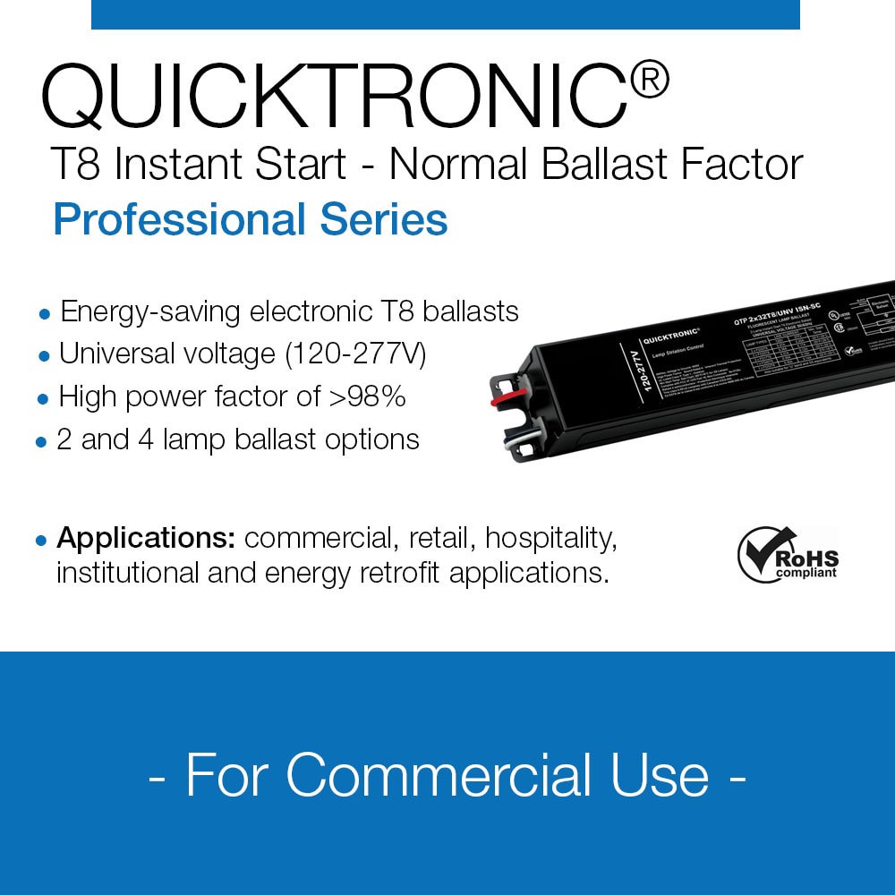 slide 2 of 5, QUICKTRONIC T8 4 -Bulb Commercial Fluorescent light ballast, 1 ct