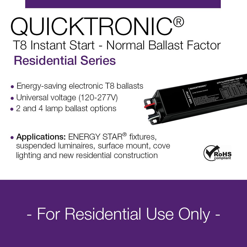 slide 2 of 5, QUICKTRONIC T8 4 -Bulb Residential Fluorescent light ballast, 1 ct