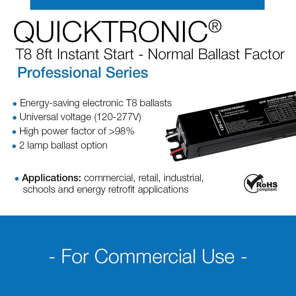 slide 2 of 5, QUICKTRONIC T8 2 -Bulb Commercial Fluorescent light ballast, 1 ct