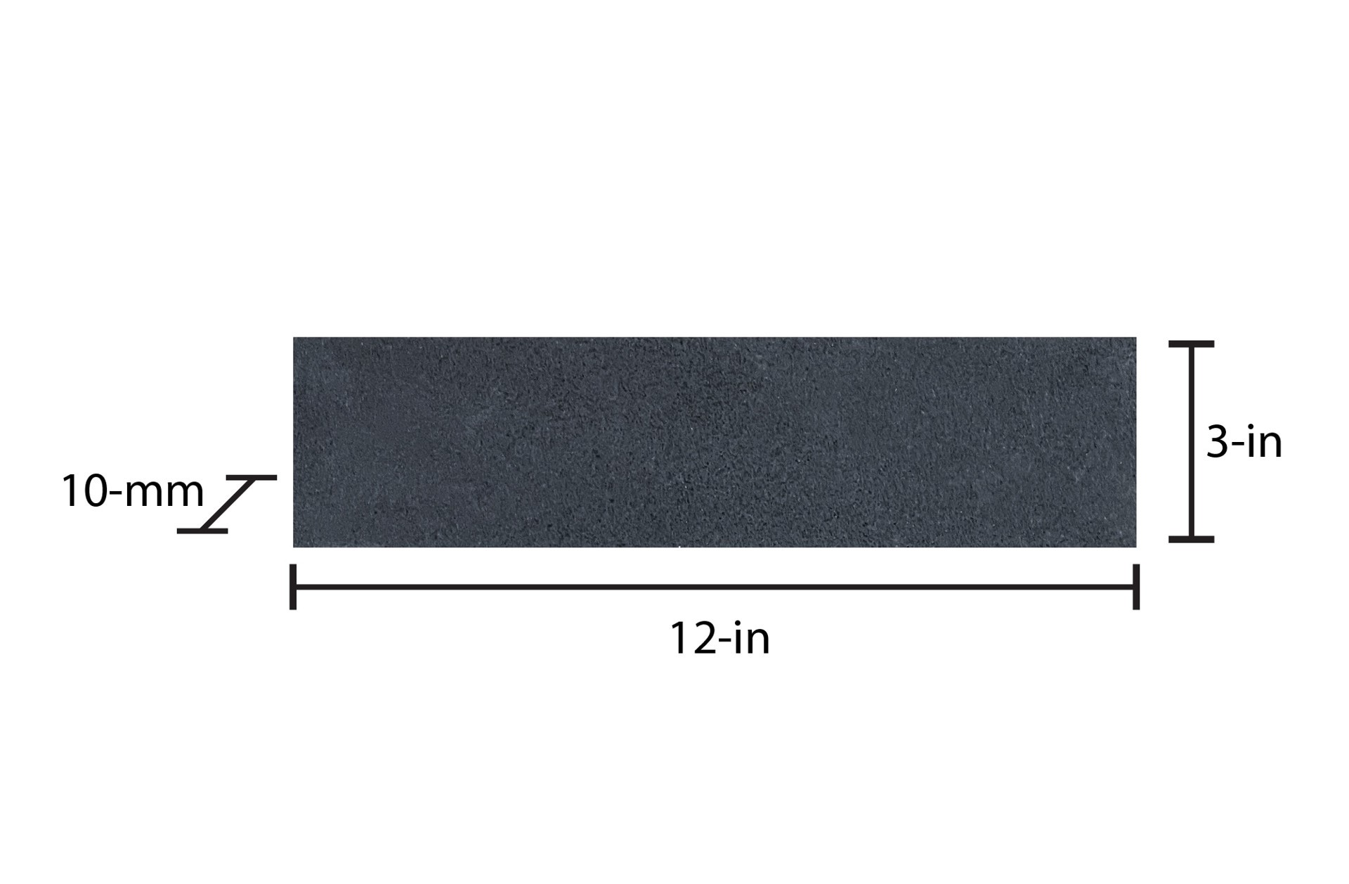 slide 6 of 6, GBI Tile & Stone Inc. Basalt Charcoal 3-in x 12-in Honed Natural Basalt Floor and Wall Tile ( 0.24-sq ft Piece ), 1 ct