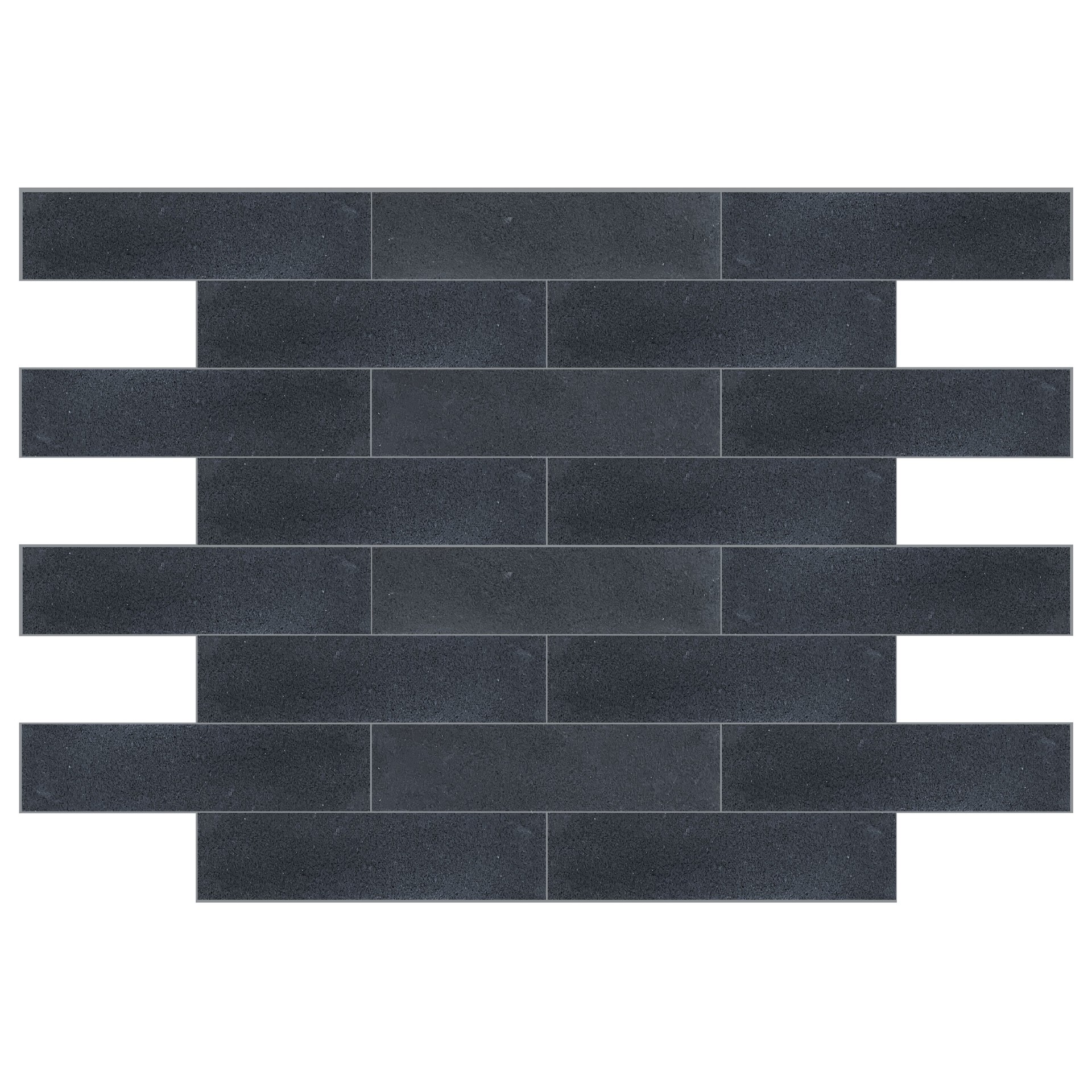 slide 1 of 6, GBI Tile & Stone Inc. Basalt Charcoal 3-in x 12-in Honed Natural Basalt Floor and Wall Tile ( 0.24-sq ft Piece ), 1 ct