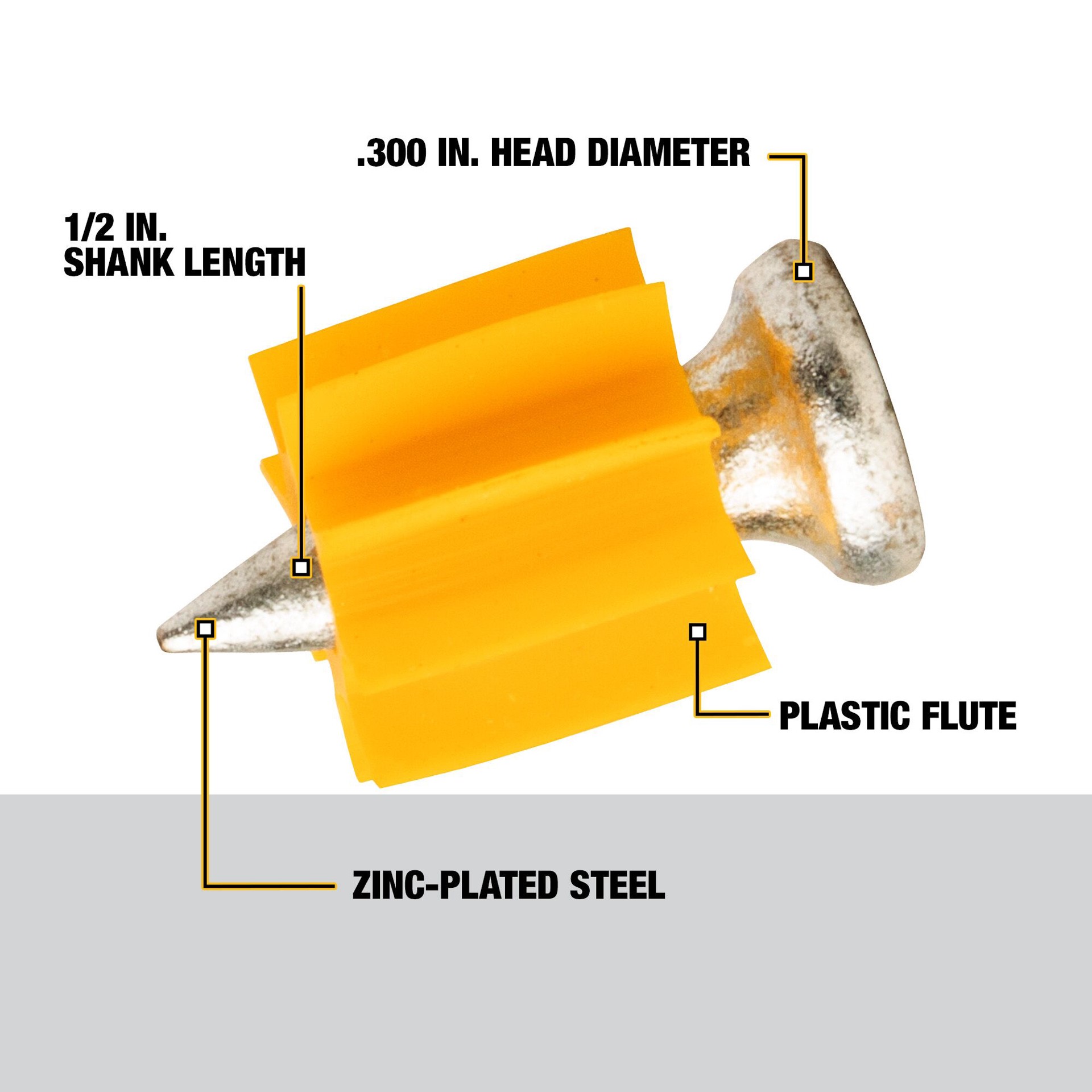 slide 2 of 6, DEWALT 100 -Pack 1/2-in Non-washered Drive pin, 1 ct