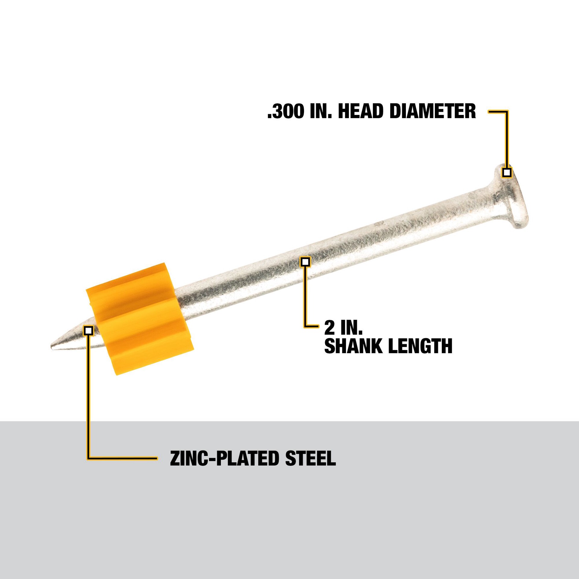 slide 2 of 5, DEWALT 100 -Pack 2-in Non-washered Drive pin, 1 ct