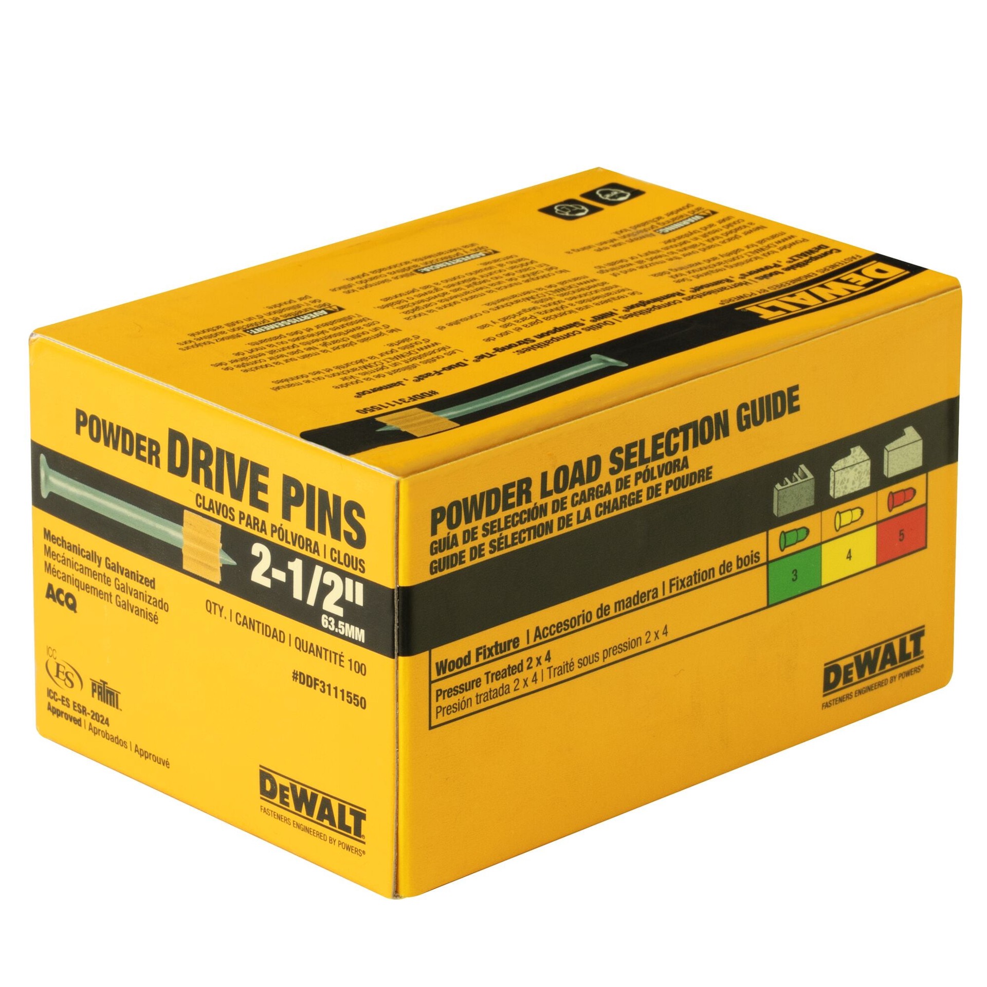 slide 5 of 6, DEWALT 100 -Pack 2-1/2-in Non-washered Drive pin, 1 ct