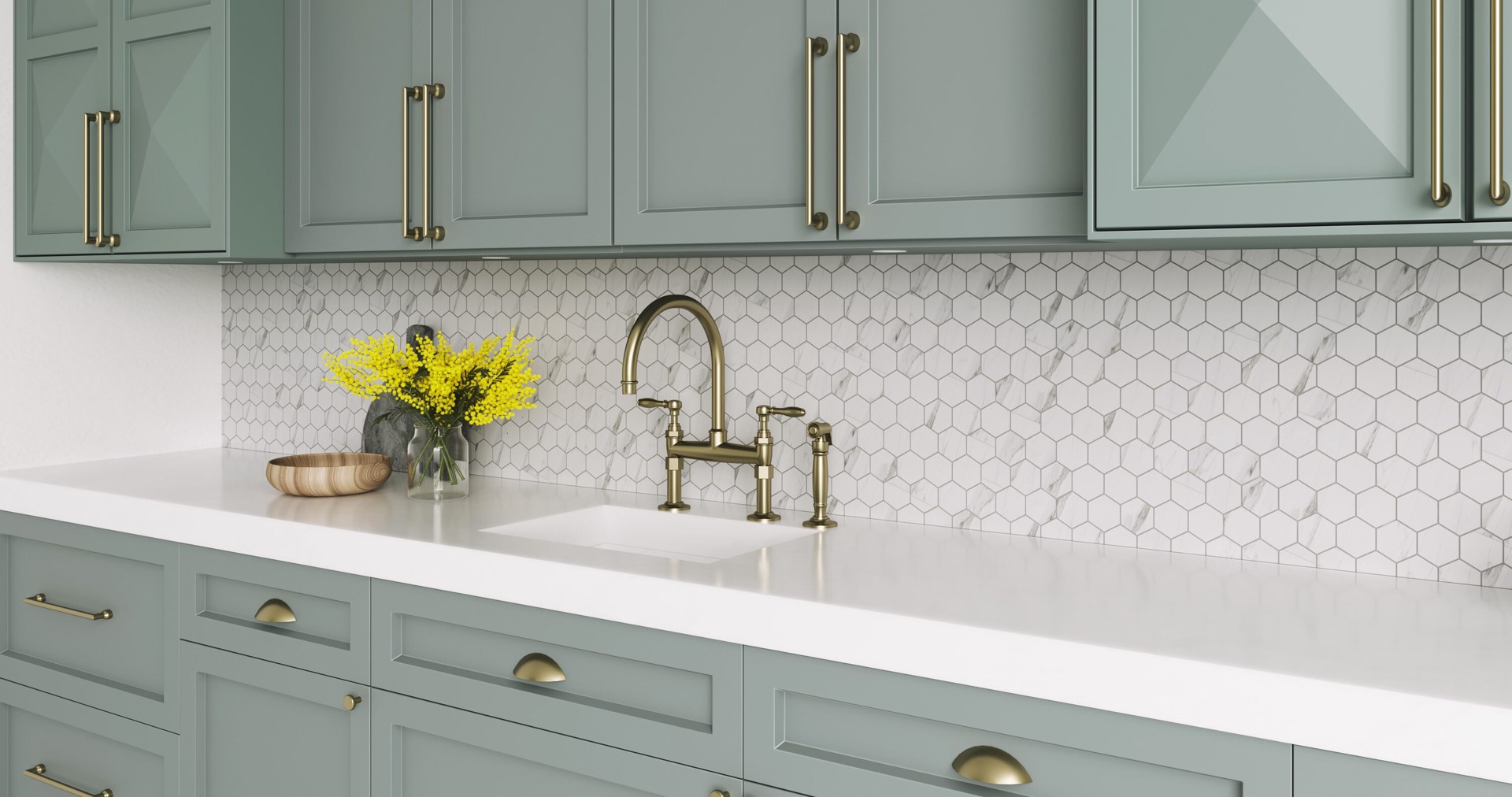 slide 4 of 6, Satori Regent Carrara 12-in x 12-in Matte Porcelain Hexagon Mosaic Floor and Wall Tile ( 0.93-sq ft Piece ), 1 ct