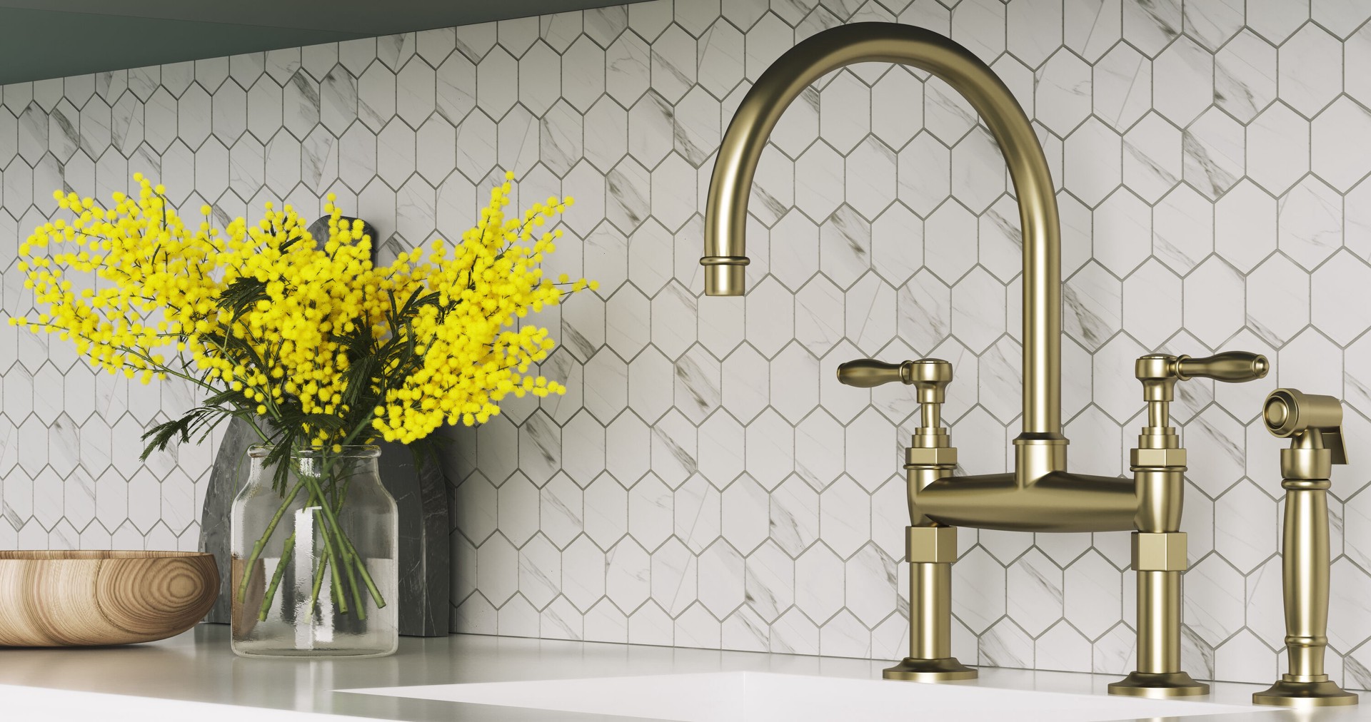 slide 3 of 6, Satori Regent Carrara 12-in x 12-in Matte Porcelain Hexagon Mosaic Floor and Wall Tile ( 0.93-sq ft Piece ), 1 ct