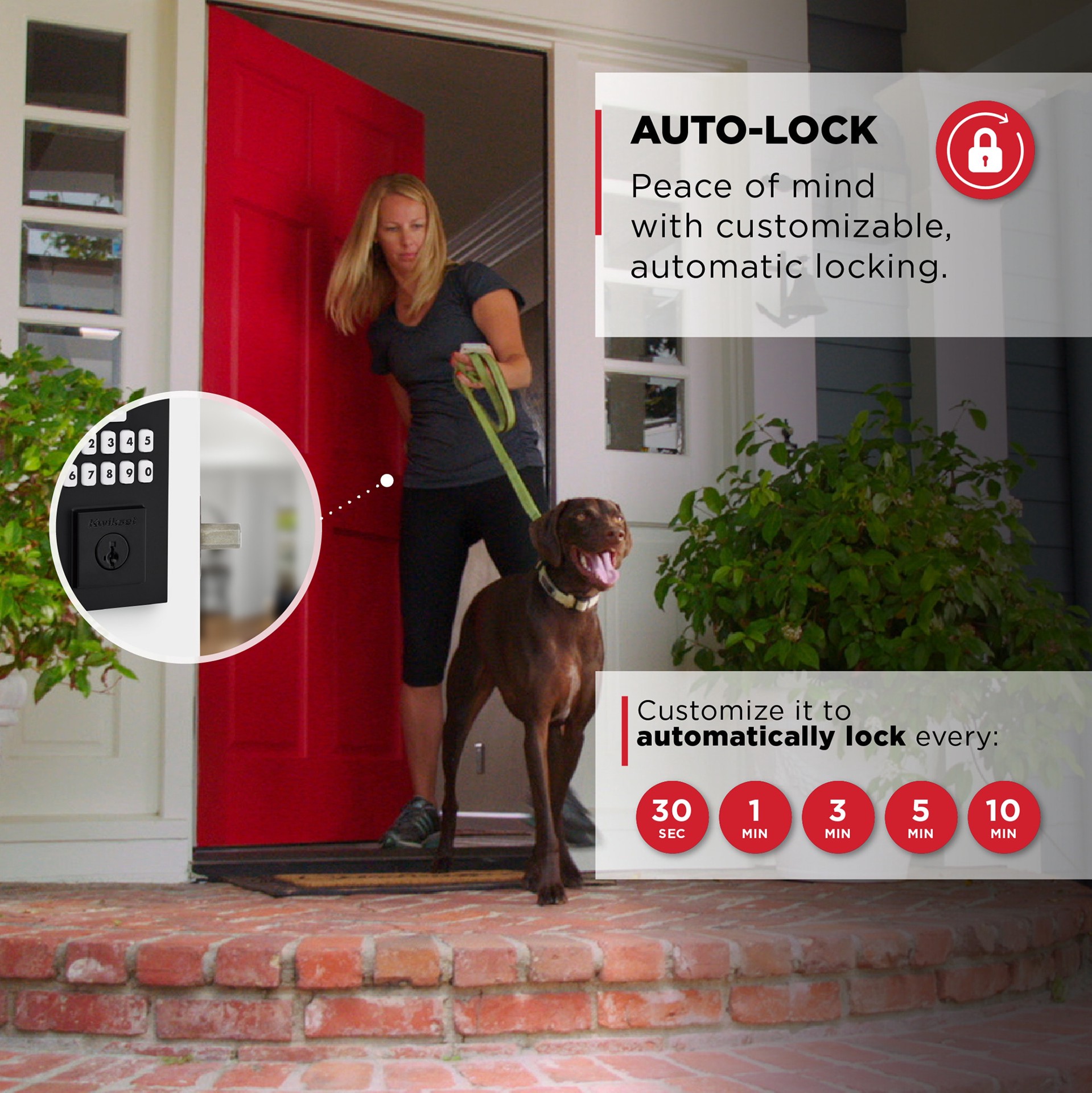 slide 4 of 6, Kwikset SmartCode 260 with Halifax Lever Combo Pack Matte Black Keypad Electronic Deadbolt Lock ft. SmartKey Security, 1 ct