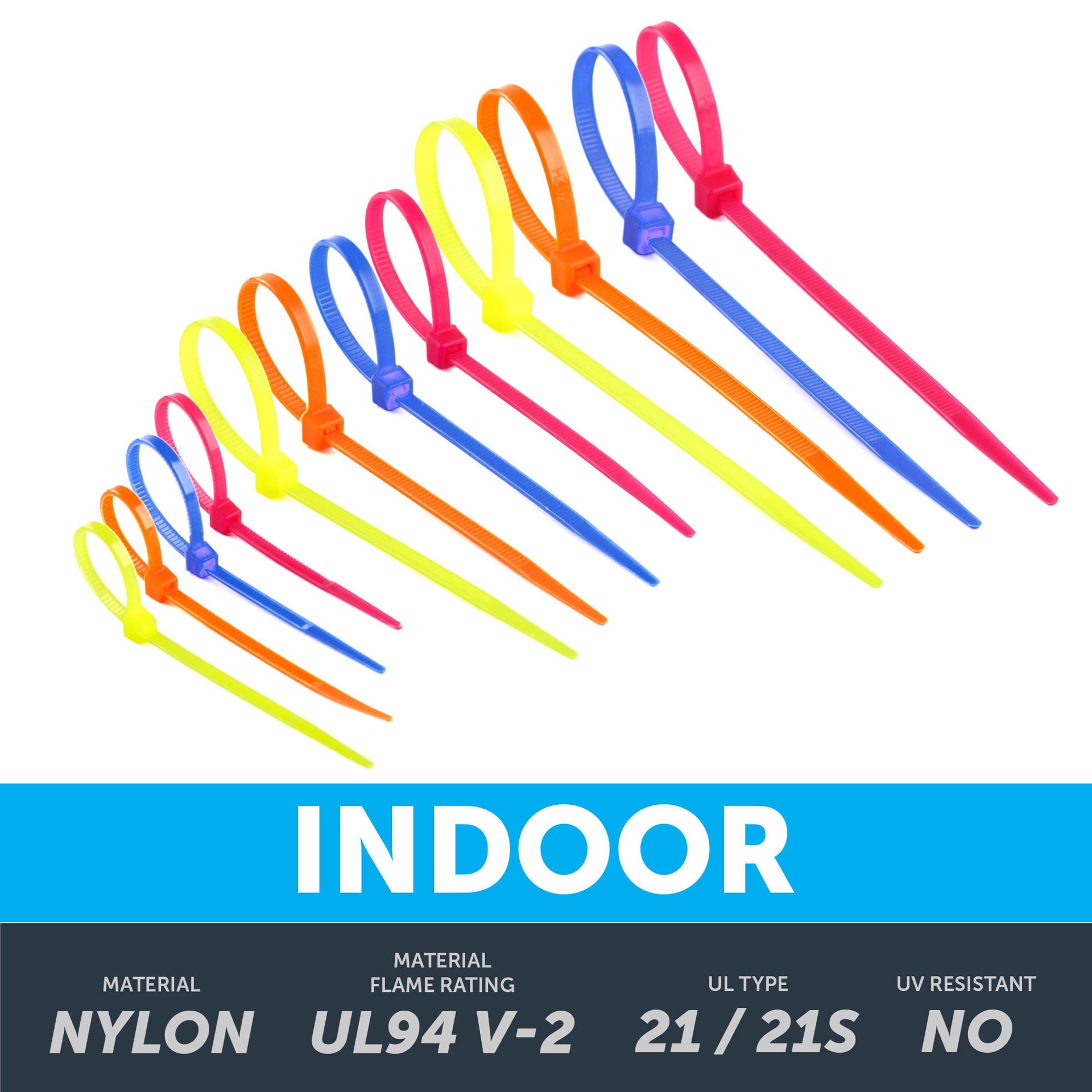 slide 3 of 6, Utilitech 50.0-lb Tensile Strength Multiple Sizes Nylon Zip ties Multiple colors/finishes 500 -Pack, 1 ct