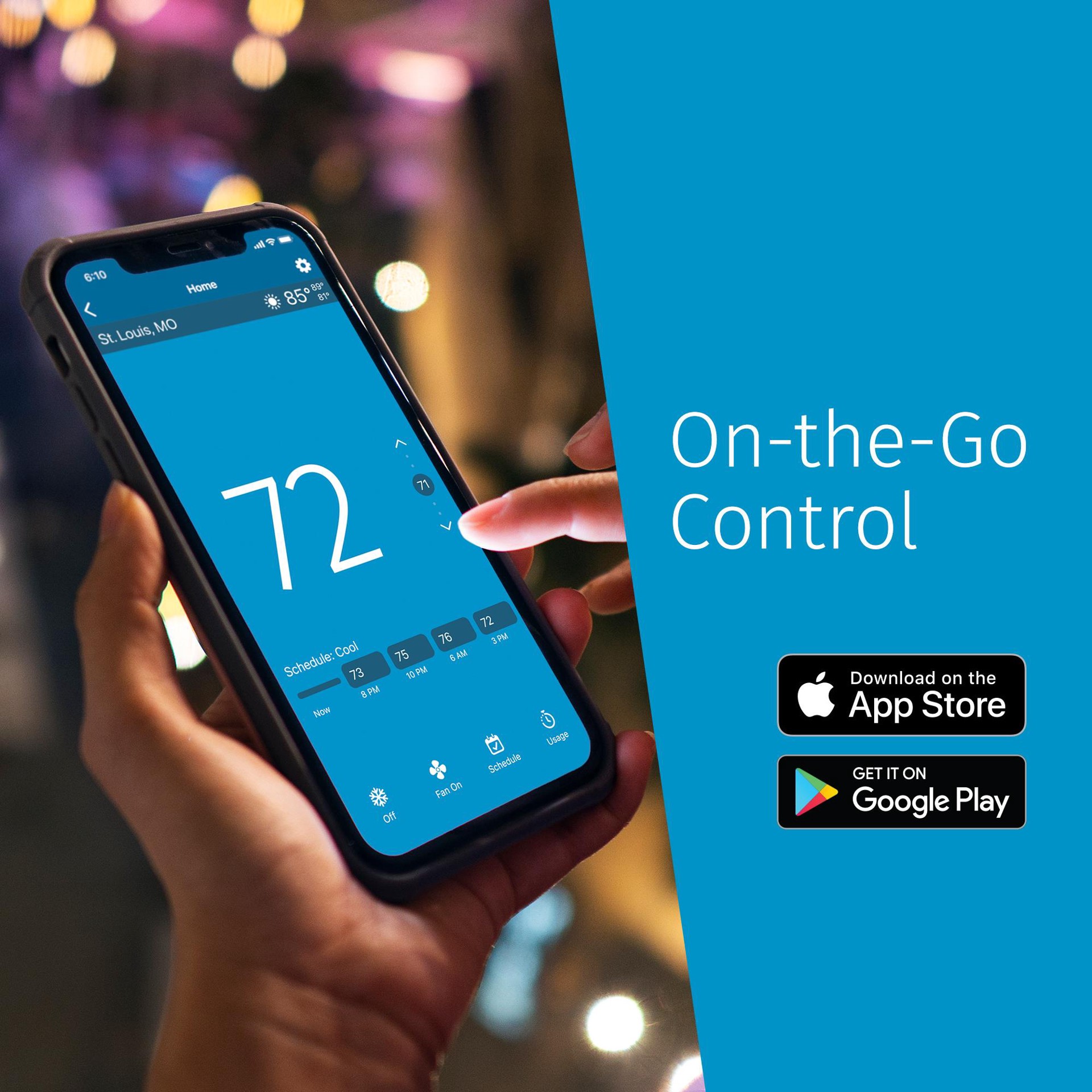 slide 5 of 6, Copeland Sensi Black Smart Compatible Thermostat with Wi-Fi Compatibility, 1 ct