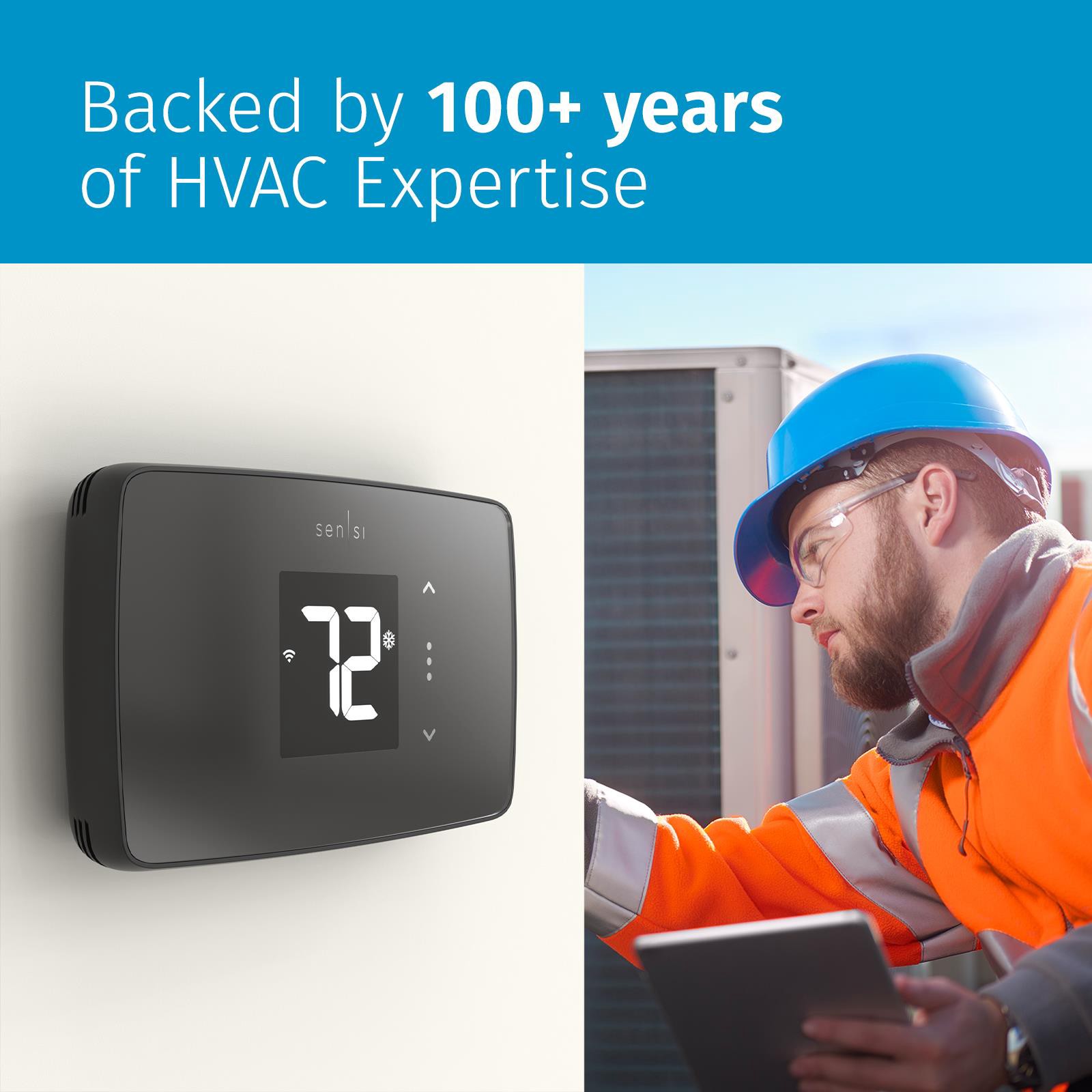 slide 6 of 6, Copeland Sensi Black Smart Compatible Thermostat with Wi-Fi Compatibility, 1 ct