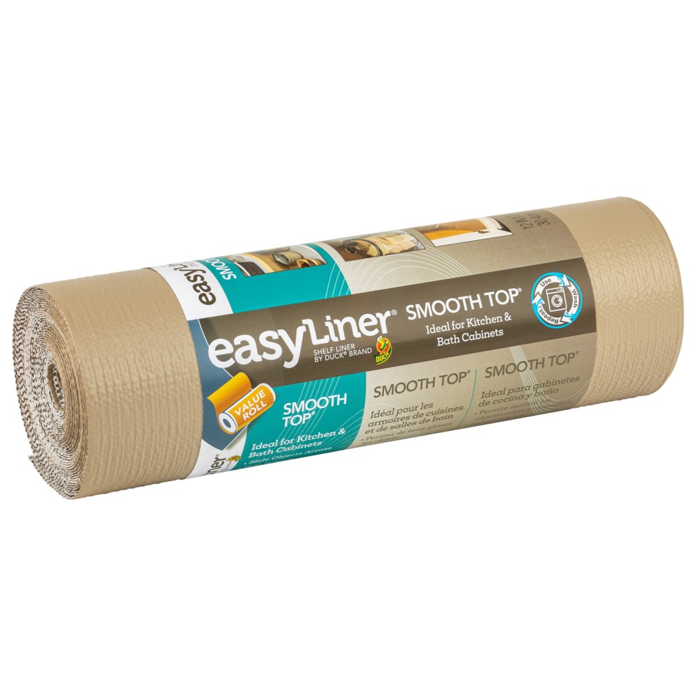 slide 2 of 6, Duck Smooth Top EasyLiner 12-in x 24-ft Taupe Shelf liner, 1 ct