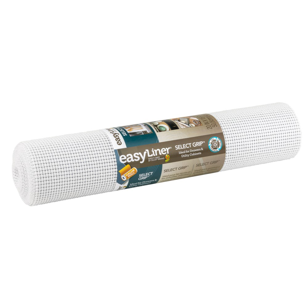 slide 2 of 6, Duck Select Grip EasyLiner 20-in x 15-ft White Shelf liner, 1 ct