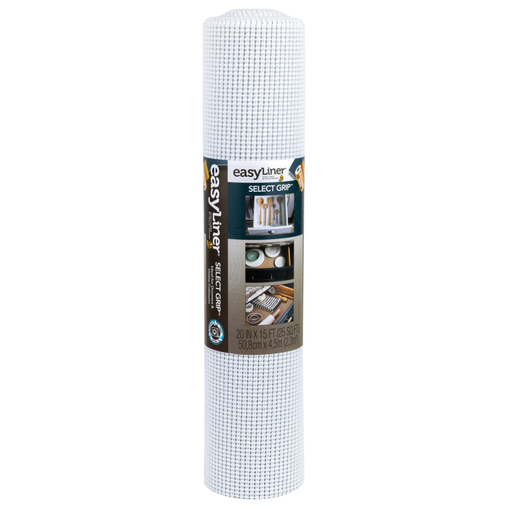 slide 3 of 6, Duck Select Grip EasyLiner 20-in x 15-ft White Shelf liner, 1 ct