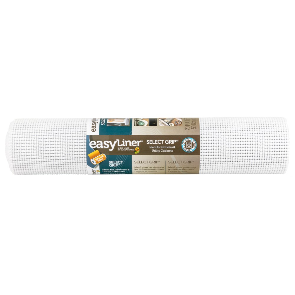 slide 1 of 6, Duck Select Grip EasyLiner 20-in x 15-ft White Shelf liner, 1 ct