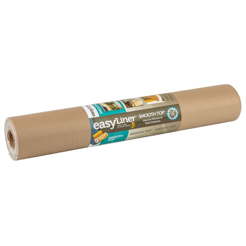 slide 2 of 6, Duck Smooth Top EasyLiner 20-in x 15-ft Taupe Shelf liner, 1 ct