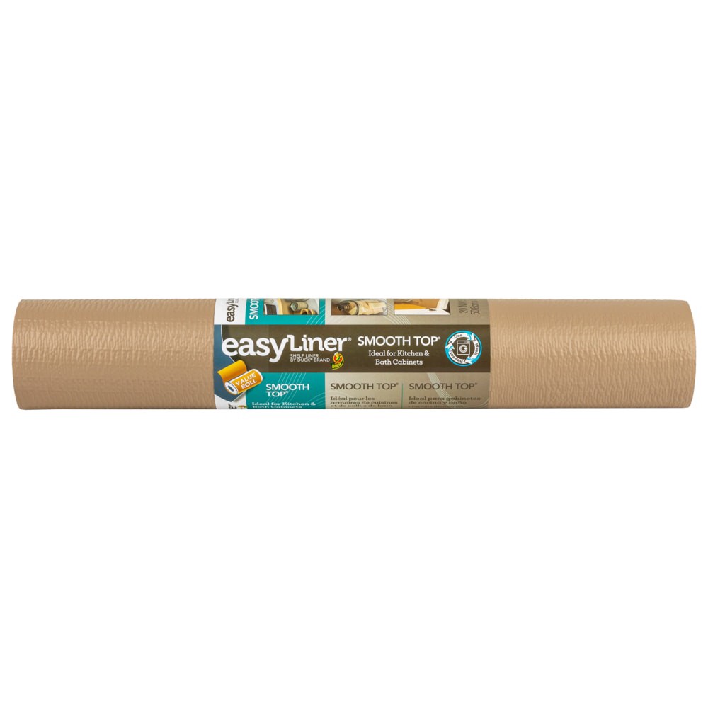slide 1 of 6, Duck Smooth Top EasyLiner 20-in x 15-ft Taupe Shelf liner, 1 ct