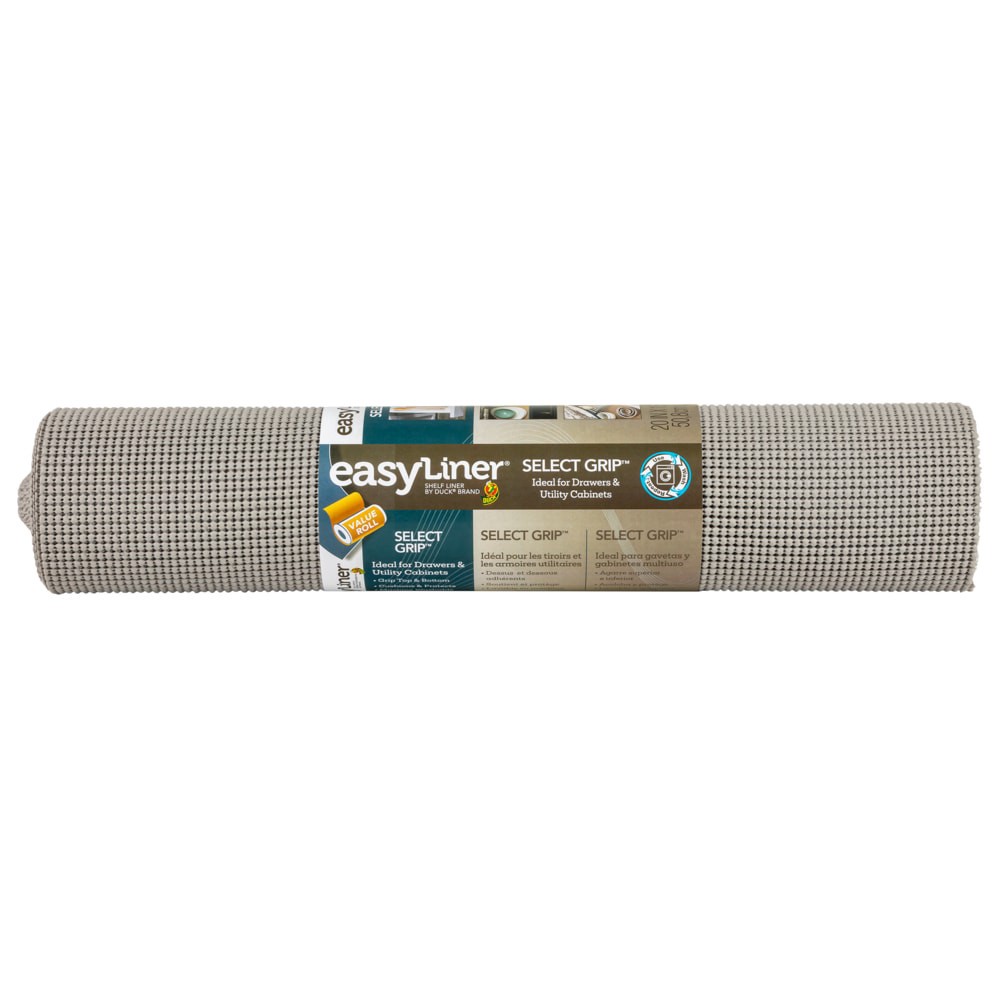 slide 1 of 6, Duck Select Grip EasyLiner 20-in x 15-ft Light Grey Shelf liner, 1 ct