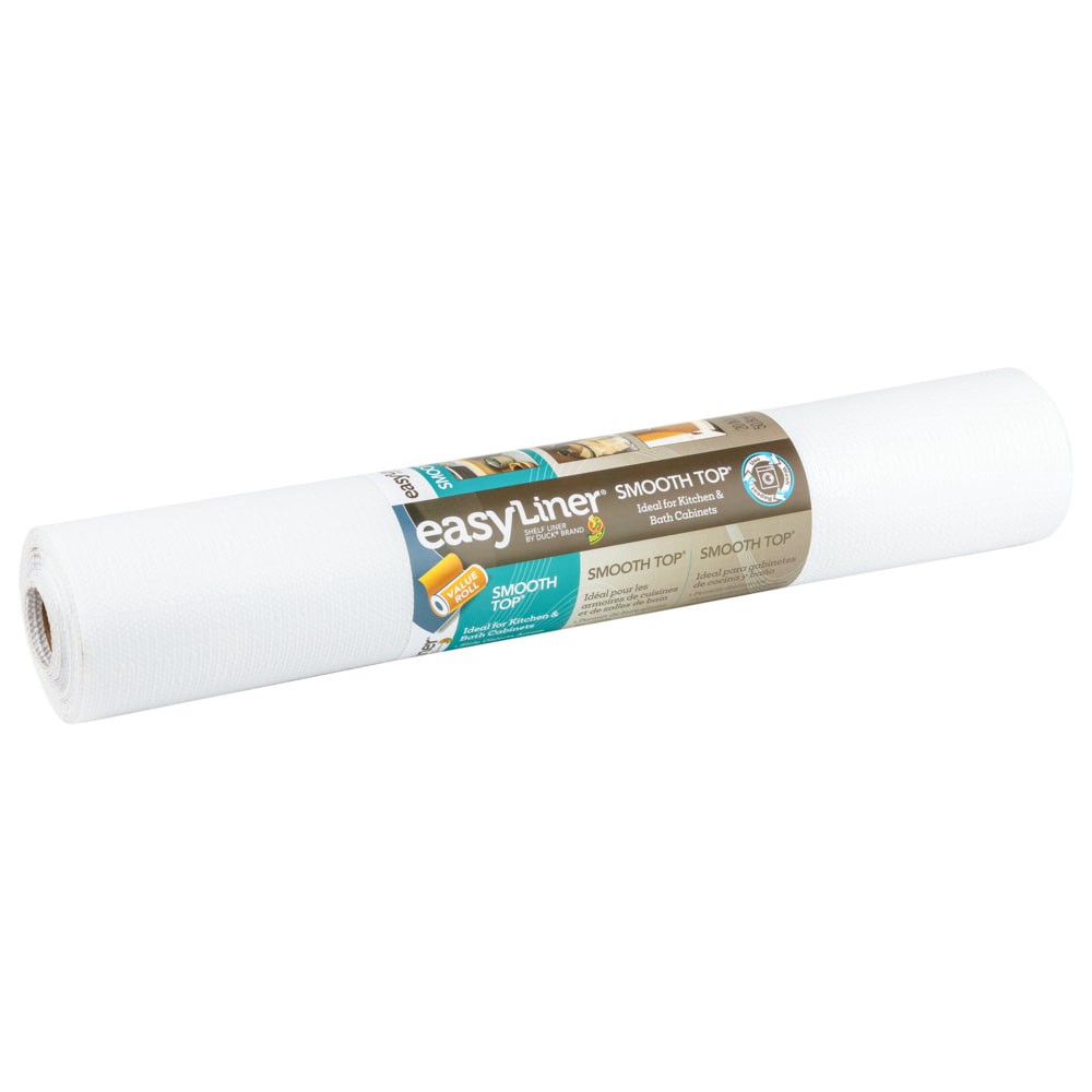 slide 2 of 6, Duck Smooth Top EasyLiner 20-in x 15-ft White Shelf liner, 1 ct