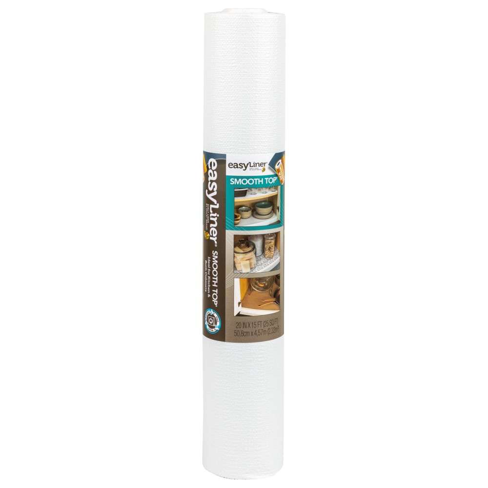 slide 3 of 6, Duck Smooth Top EasyLiner 20-in x 15-ft White Shelf liner, 1 ct