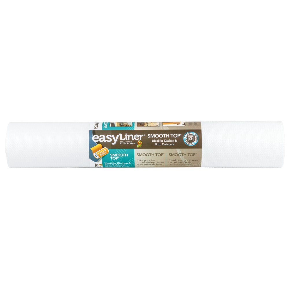 slide 1 of 6, Duck Smooth Top EasyLiner 20-in x 15-ft White Shelf liner, 1 ct