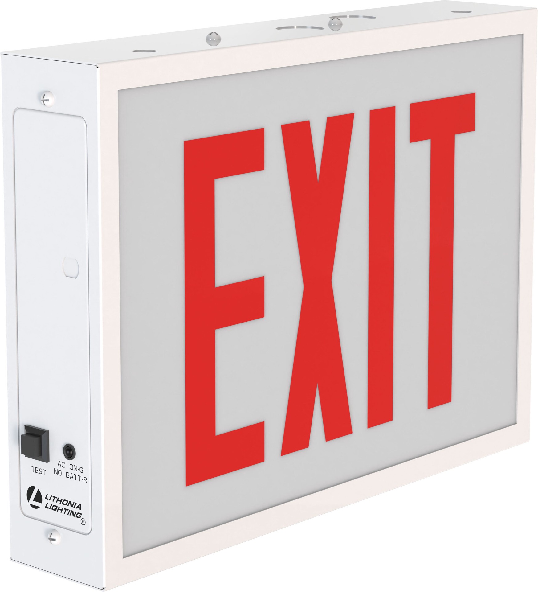 slide 6 of 6, Lithonia Lighting 120-347 -Volt LED White Hardwired Exit light with Red Lights, 1 ct