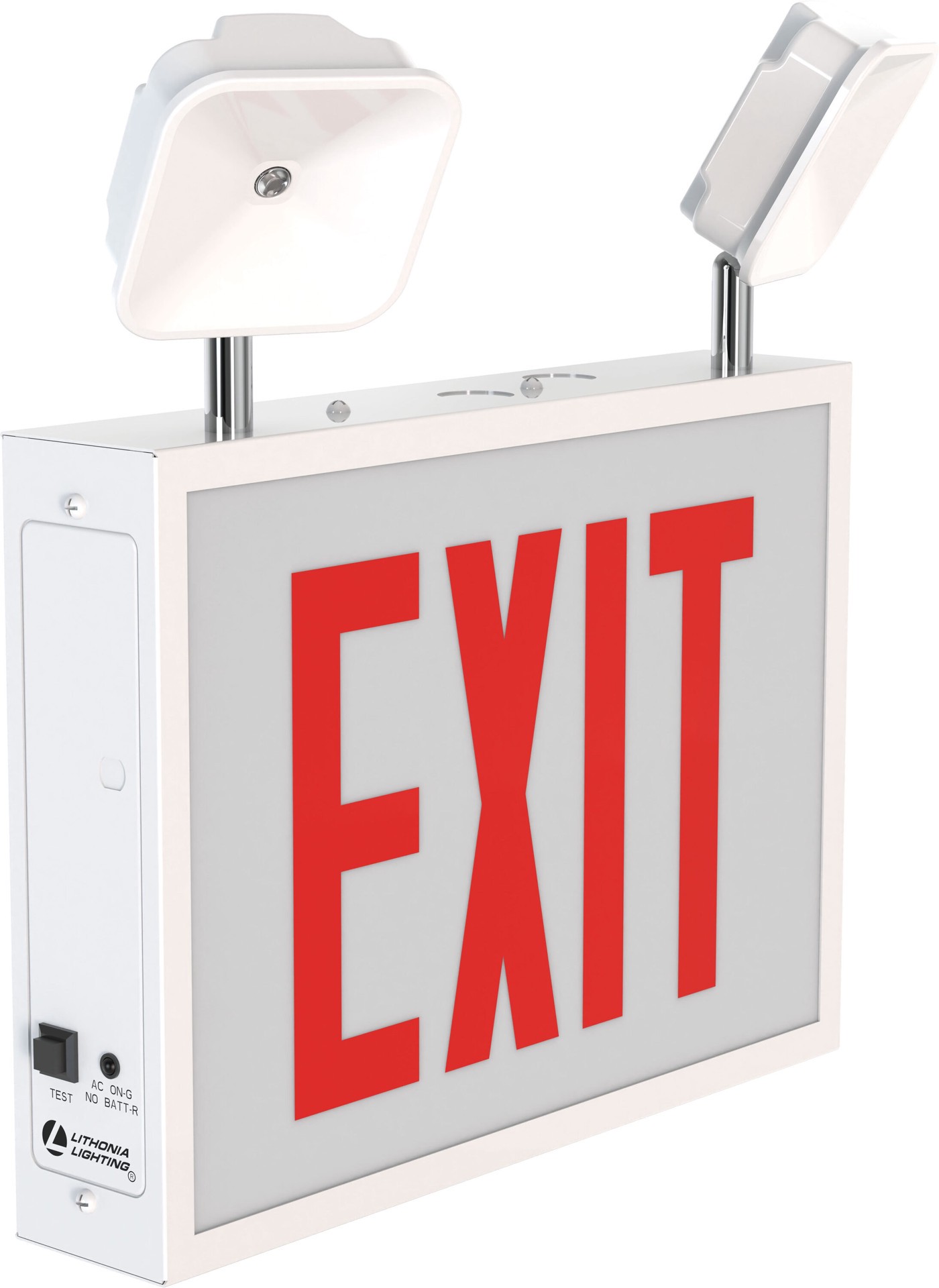 slide 6 of 6, Lithonia Lighting 3.5 -Watt 120-347 -Volt LED White Hardwired Exit Light with Red Lights, 1 ct
