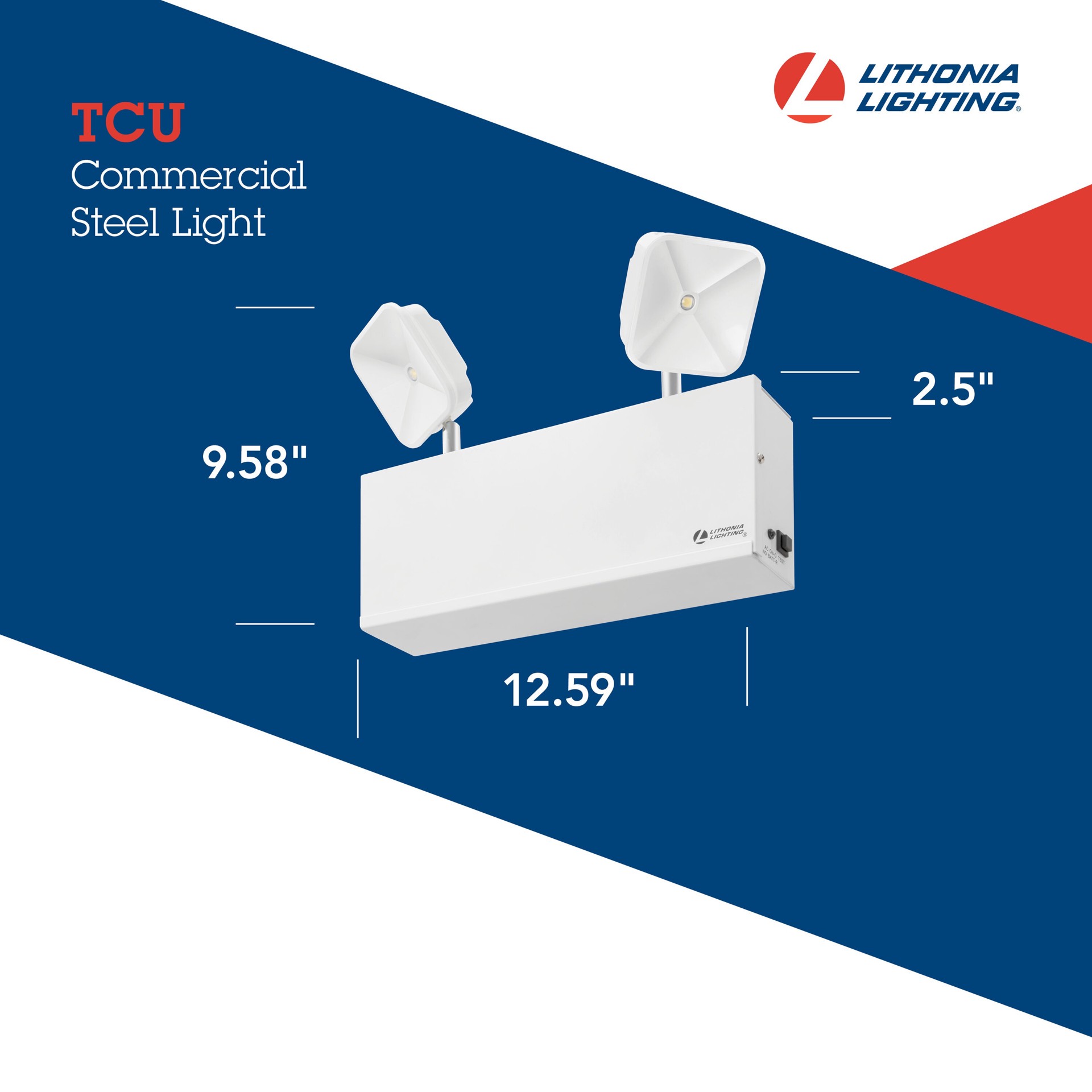 slide 4 of 6, Lithonia Lighting 3.5 -Watt 120-347 -Volt LED White Hardwired Emergency light, 1 ct