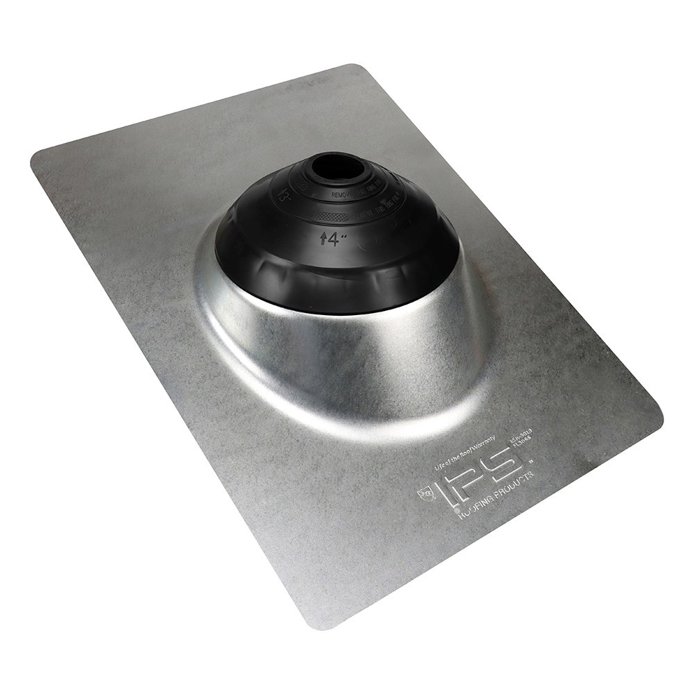 slide 2 of 6, IPS Roofing Products 4IN1 1-1/4-in to 4-in x 16-in Galvanized steel Vent and Pipe Flashing, 1 ct