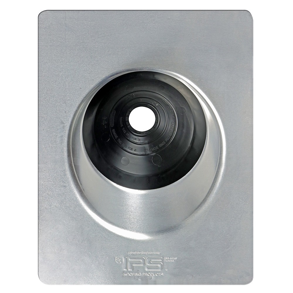 slide 3 of 6, IPS Roofing Products 4IN1 1-1/4-in to 4-in x 16-in Galvanized steel Vent and Pipe Flashing, 1 ct