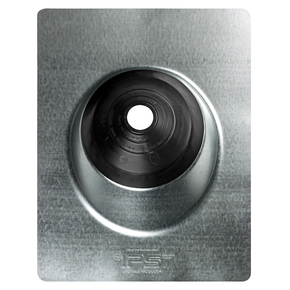 slide 6 of 6, IPS Roofing Products 4IN1 1-1/4-in to 4-in x 16-in Galvanized steel Vent and Pipe Flashing, 1 ct