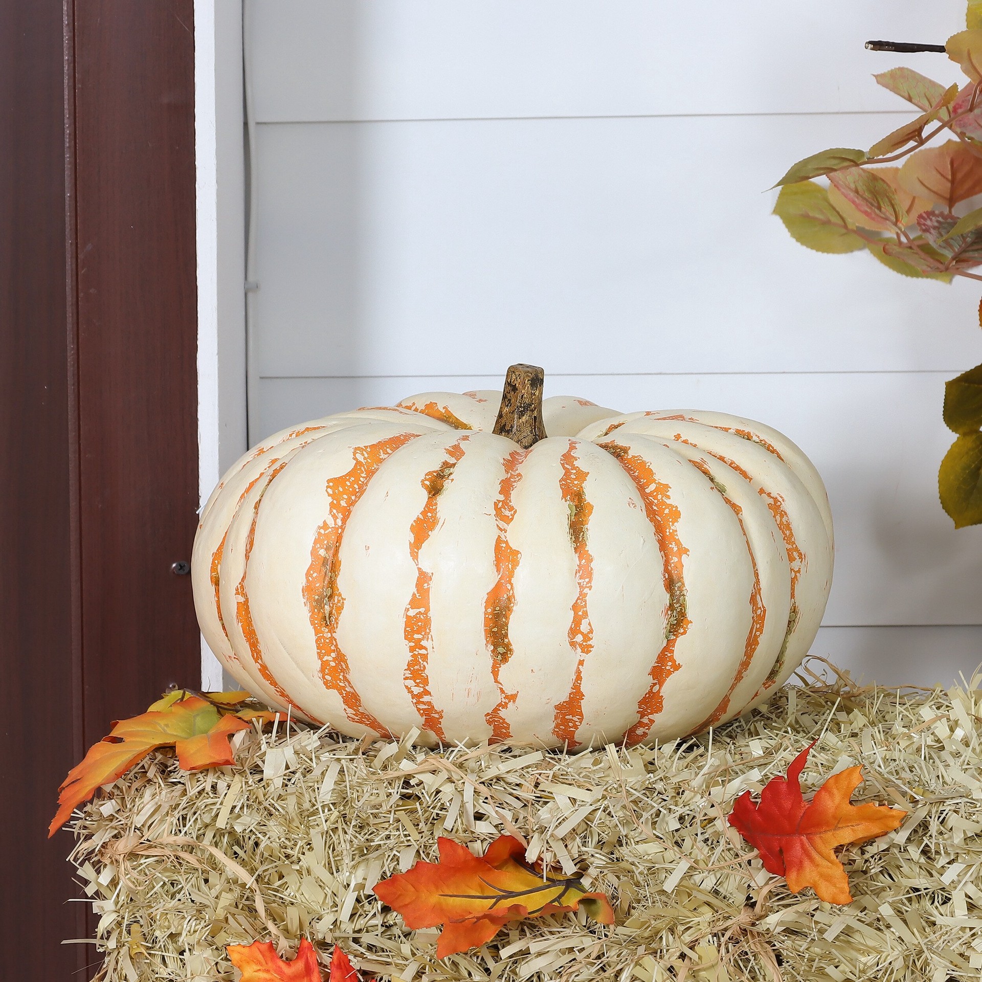 slide 6 of 6, Holiday Living Orange and White Foam Pumpkin, 1 ct