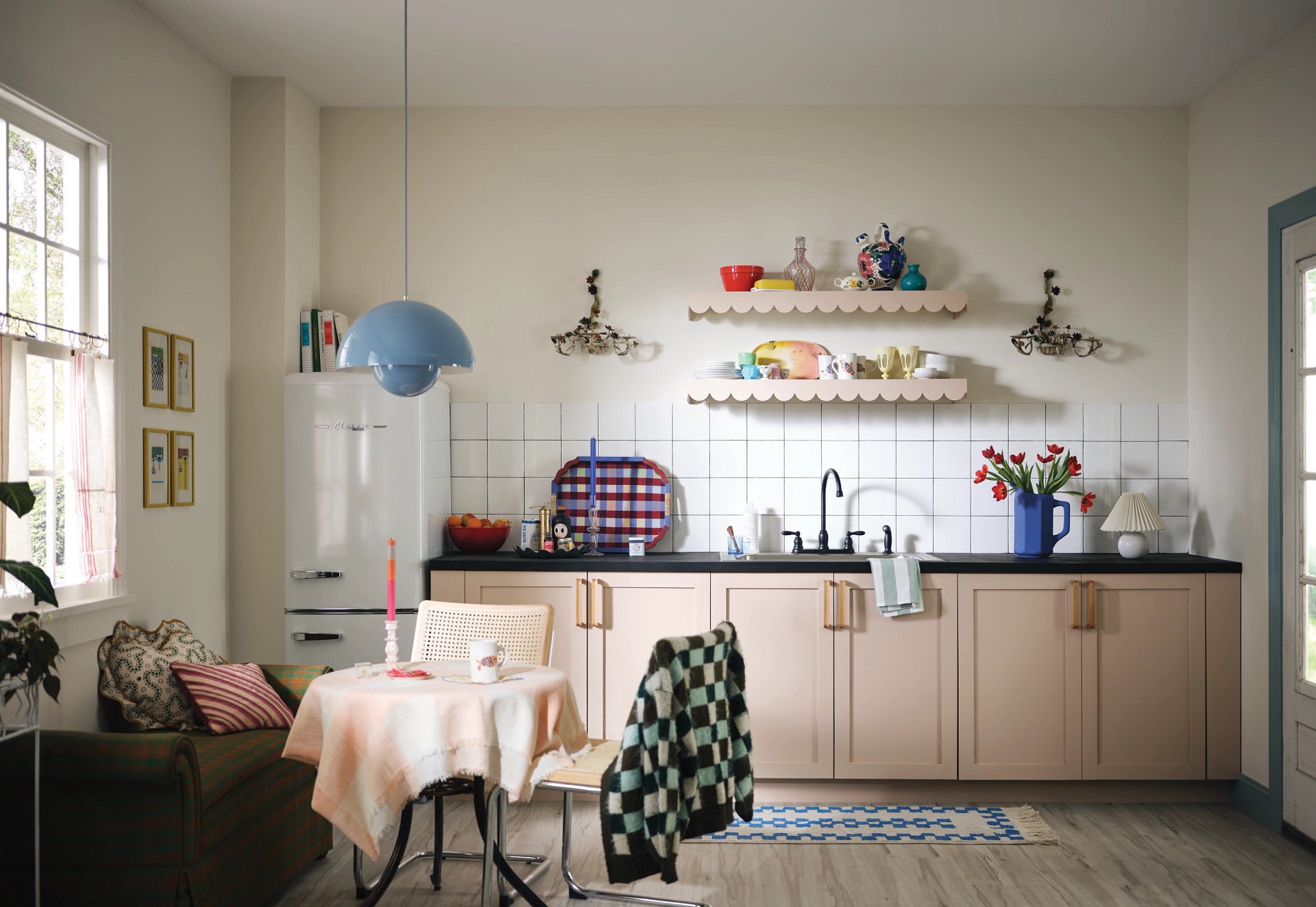 slide 3 of 6, Moen Caldwell Matte Black Double Handle Deck-mount Kitchen Faucet with Sprayer (Includes Deck Plate) (Includes Side Sprayer), 1 ct