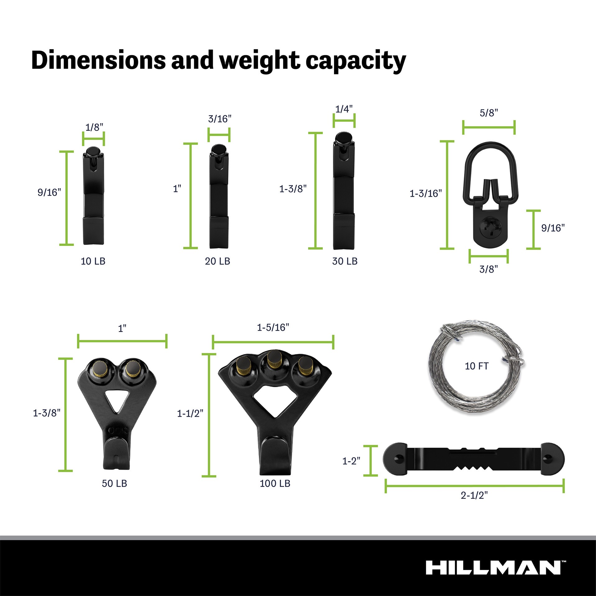 slide 6 of 6, Hillman Steel 100-lb Capacity Picture hanging kit 48 - Pack, 1 ct