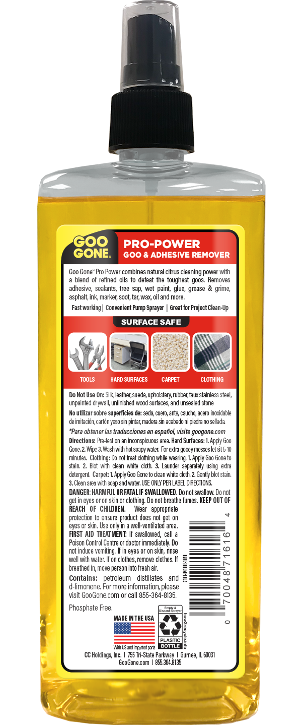 slide 2 of 6, Goo Gone Pro Power 16 Fluid ounce(s) Adhesive Remover, 1 ct