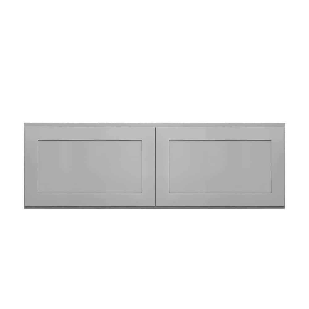 slide 1 of 6, RELIABILT Overlake 36-in W x 12-in H x 12-in D Gray Wall Ready to assemble (RTA) Plywood Cabinet Recessed Panel Shaker, 1 ct