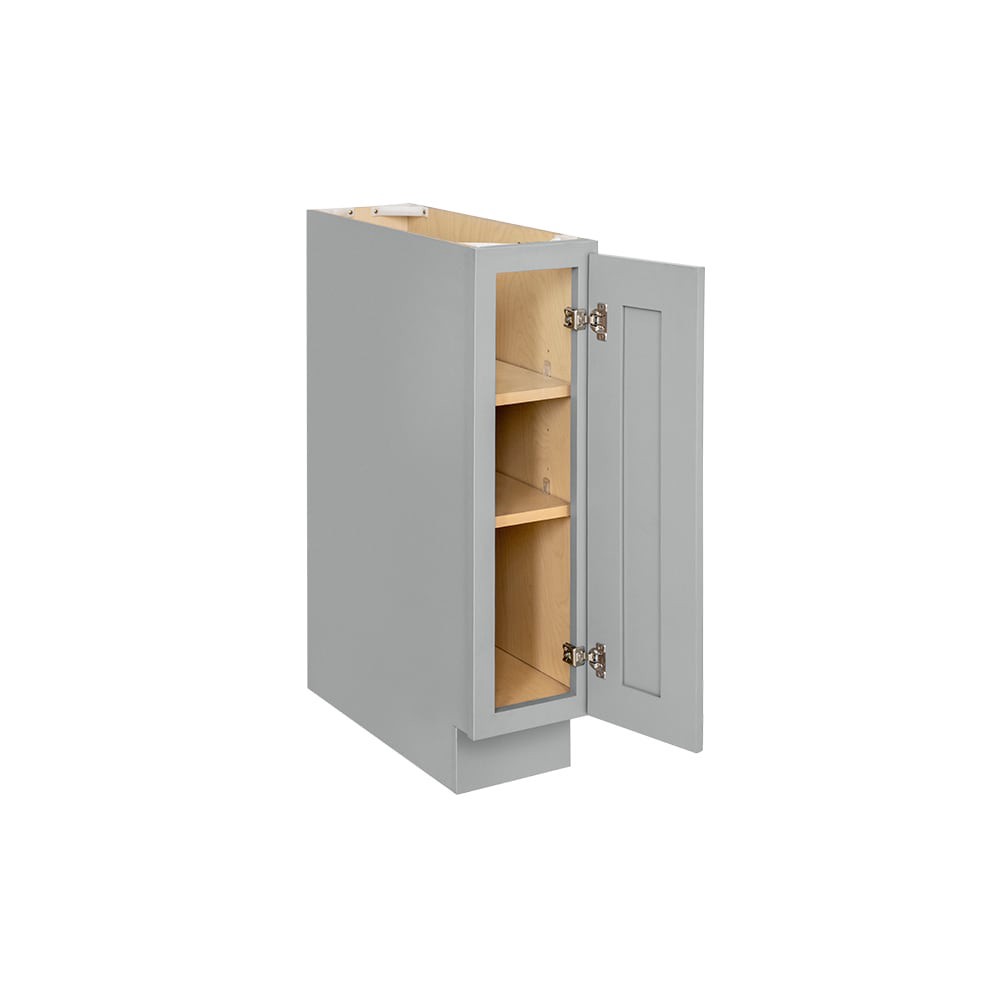 slide 6 of 6, RELIABILT Overlake 9-in W x 34.5-in H x 24-in D Gray Base Ready to Assemble (RTA) Plywood Cabinet Recessed Panel Shaker, 1 ct
