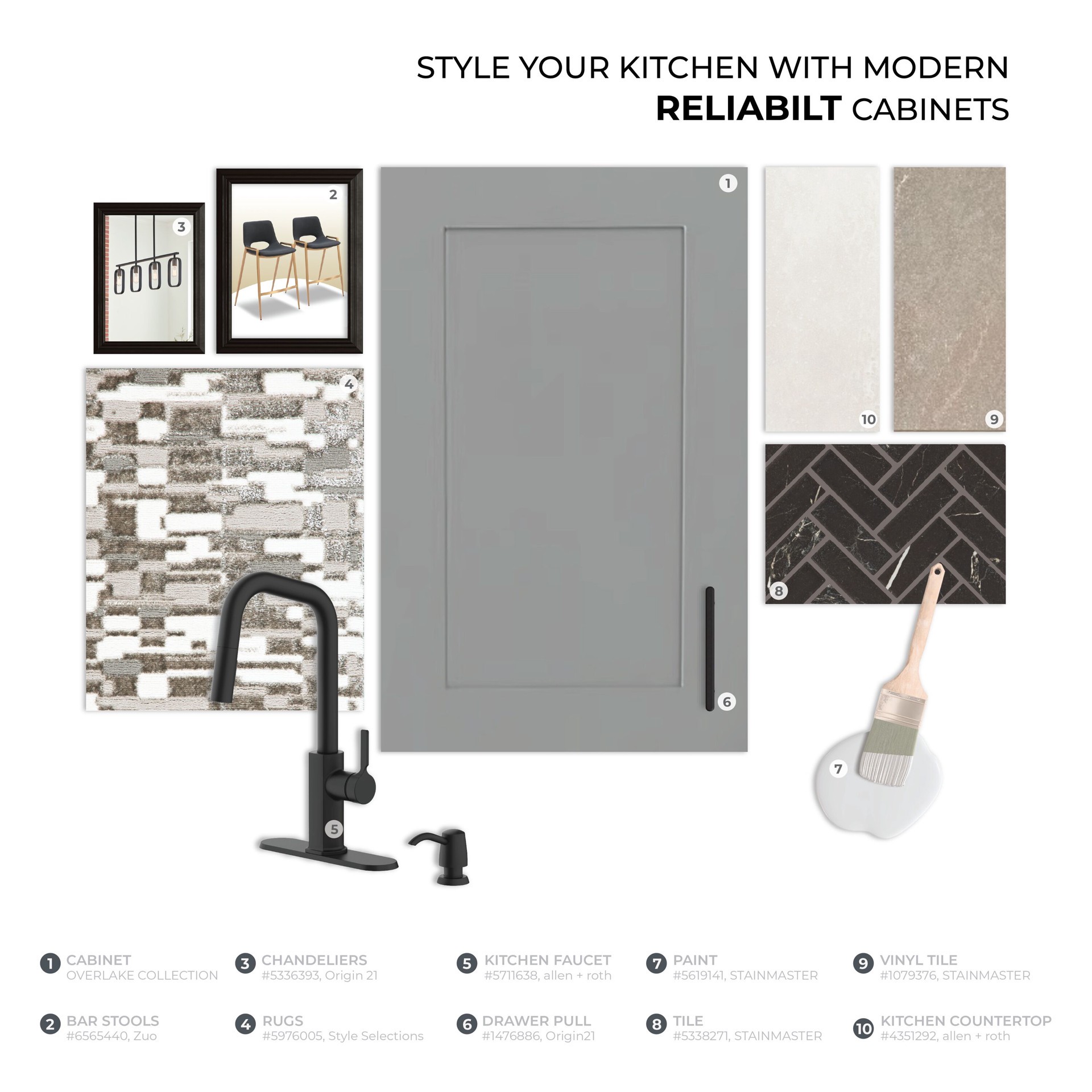 slide 2 of 6, RELIABILT Overlake 30-in W x 18-in H x 12-in D Gray Wall Ready to assemble (RTA) Plywood Cabinet Recessed Panel Shaker, 1 ct