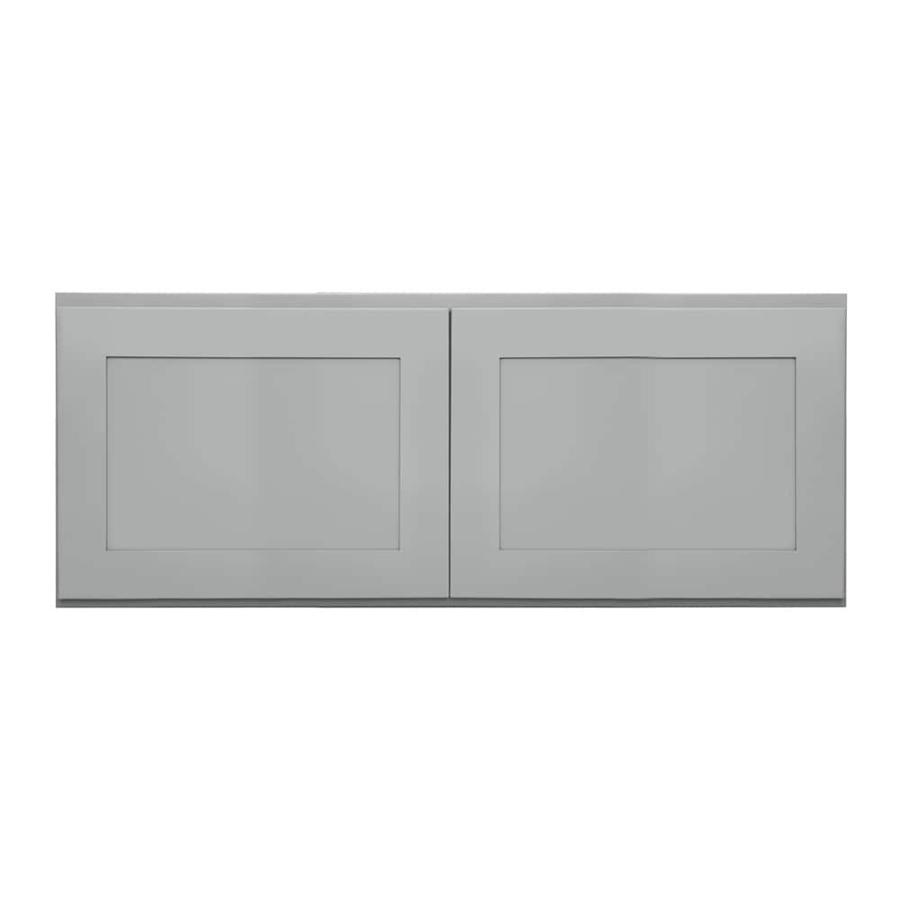 slide 1 of 6, RELIABILT Overlake 30-in W x 12-in H x 12-in D Gray Wall Ready to assemble (RTA) Plywood Cabinet Recessed Panel Shaker, 1 ct