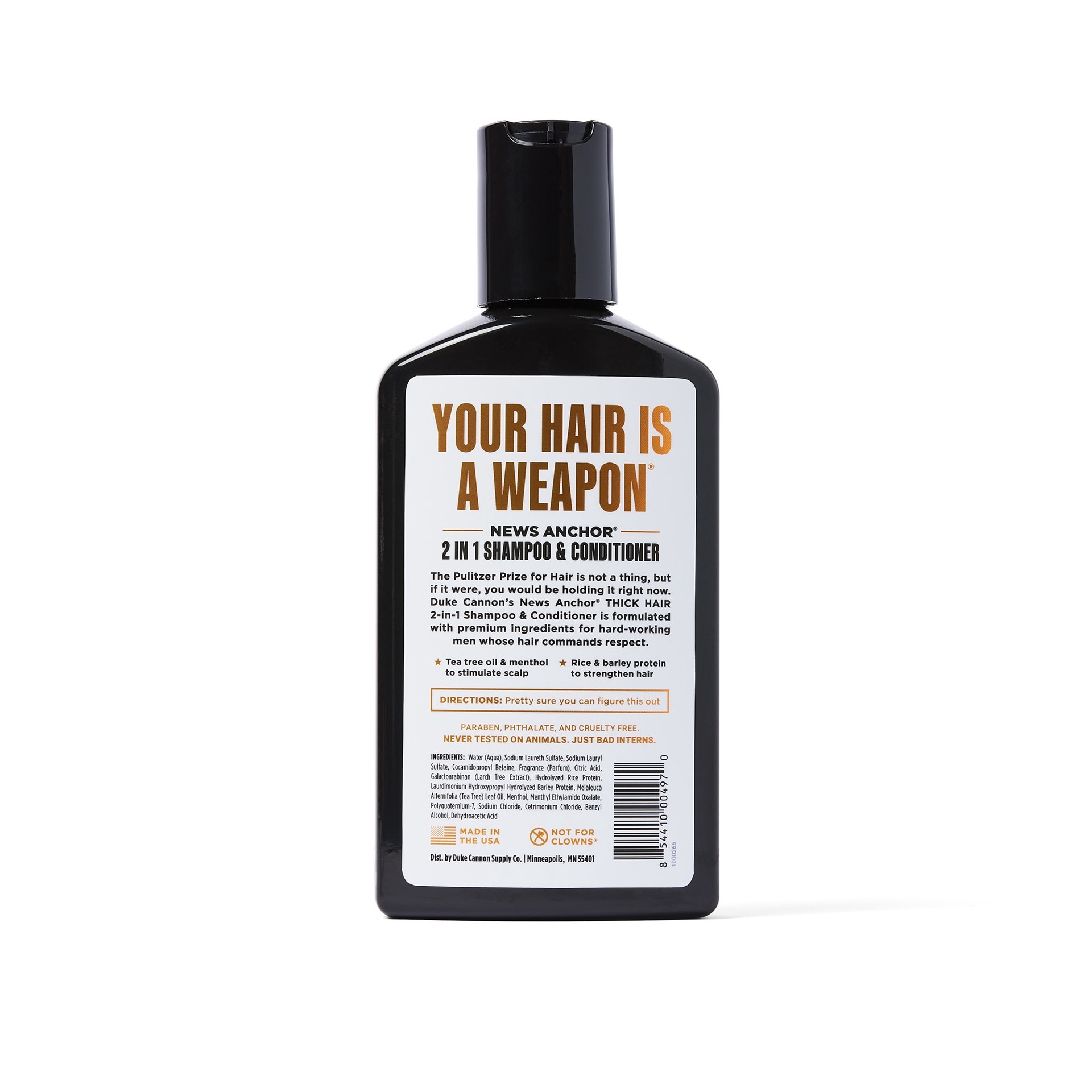 slide 2 of 4, Duke Cannon Supply Co. News Anchor Hair Wash 10-fl oz Tea Tree Antibacterial Hand Soap, 1 ct