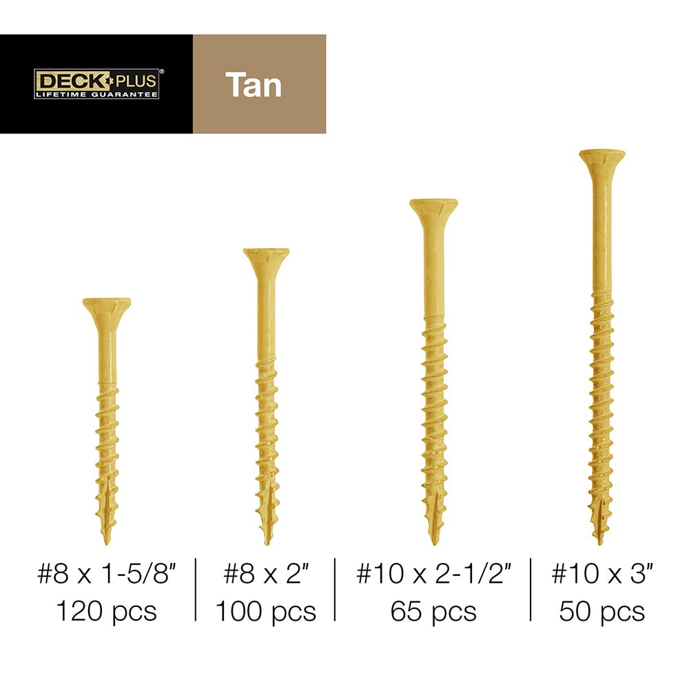 slide 2 of 6, Deck Plus Assorted thickness x Assorted length Wood to wood Deck Screws ( 335 -Per Box ), 1 ct