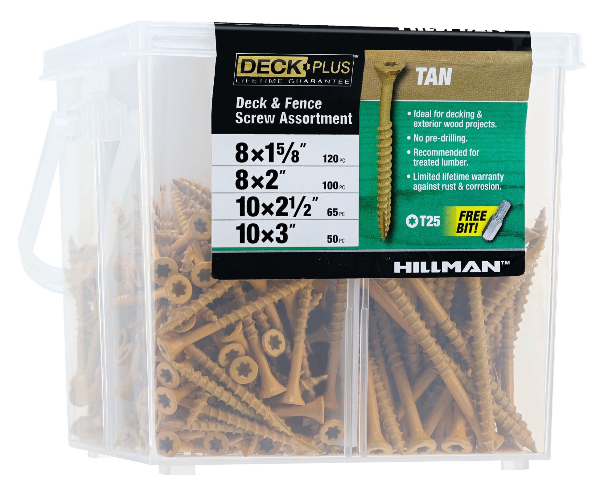 slide 1 of 6, Deck Plus Assorted thickness x Assorted length Wood to wood Deck Screws ( 335 -Per Box ), 1 ct