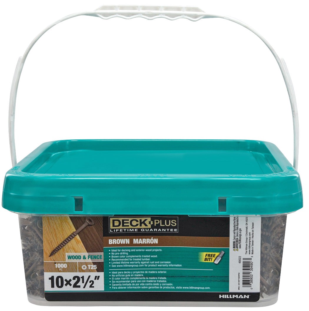 slide 1 of 6, Deck Plus #10 x 2-1/2-in Wood to wood Deck Screws ( 1000 -Per Box ), 1 ct