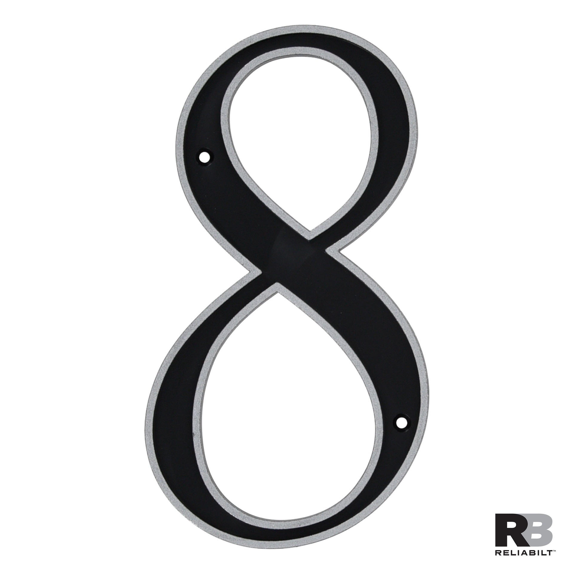 slide 3 of 6, RELIABILT 6-in Reflective Black Number 8, 1 ct